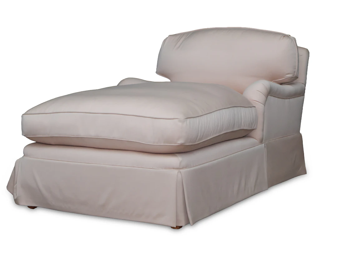 Contemporary Pink-Upholstered Chaise Lounge