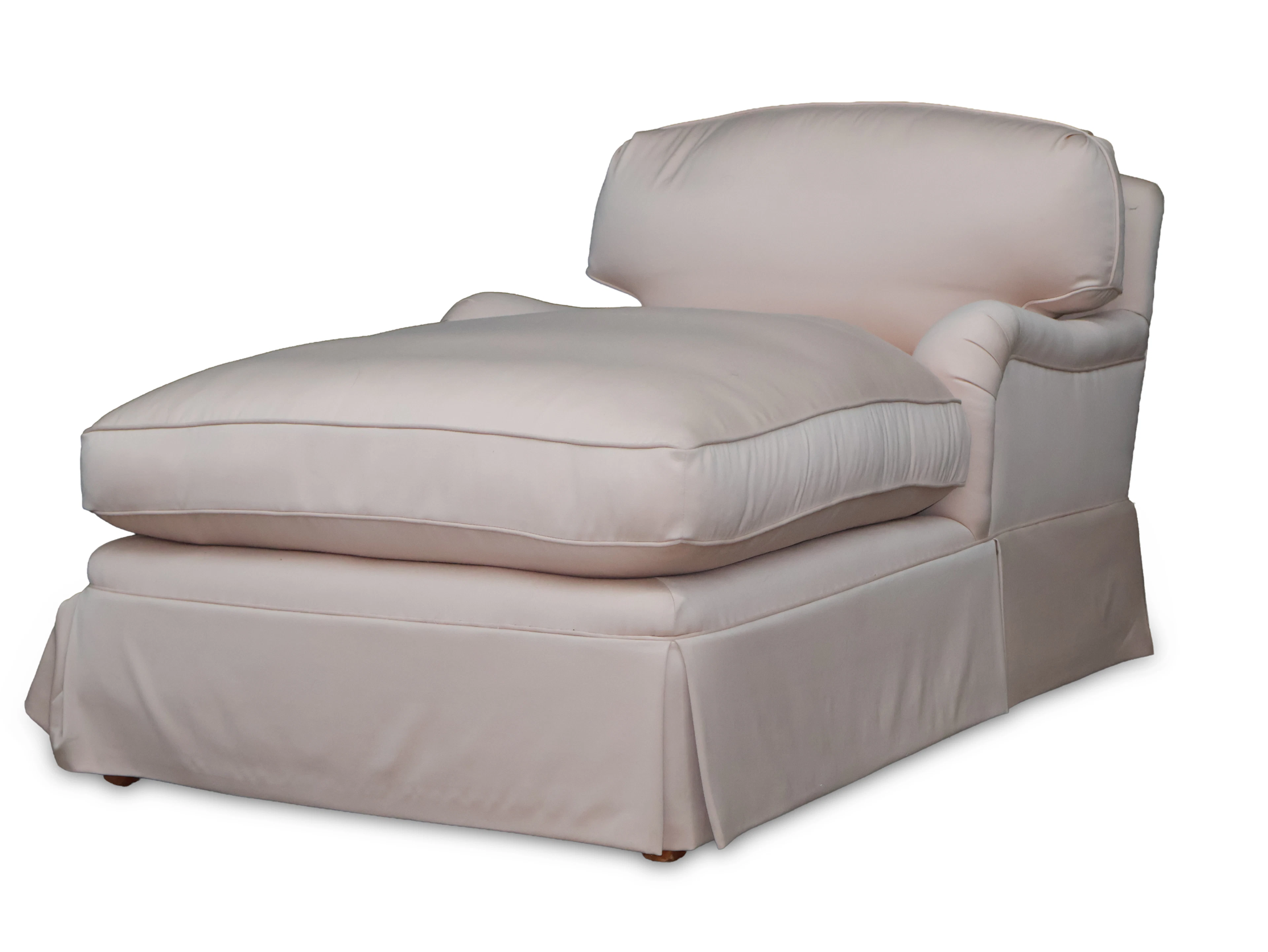 Contemporary Pink-Upholstered Chaise Lounge