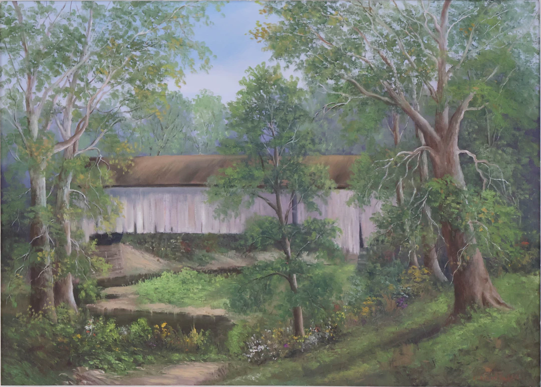 Clayson Baker, 1908-1975, Mansfield Bridge, Oil on Canvas