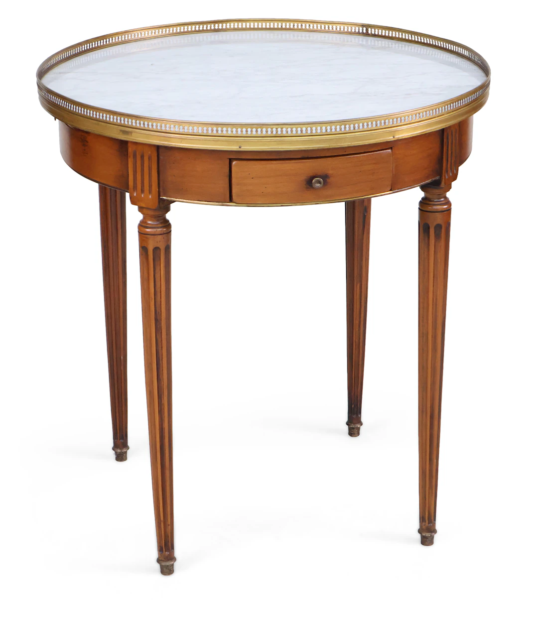 Louis XVI Style Marble-Top Walnut Gueridon