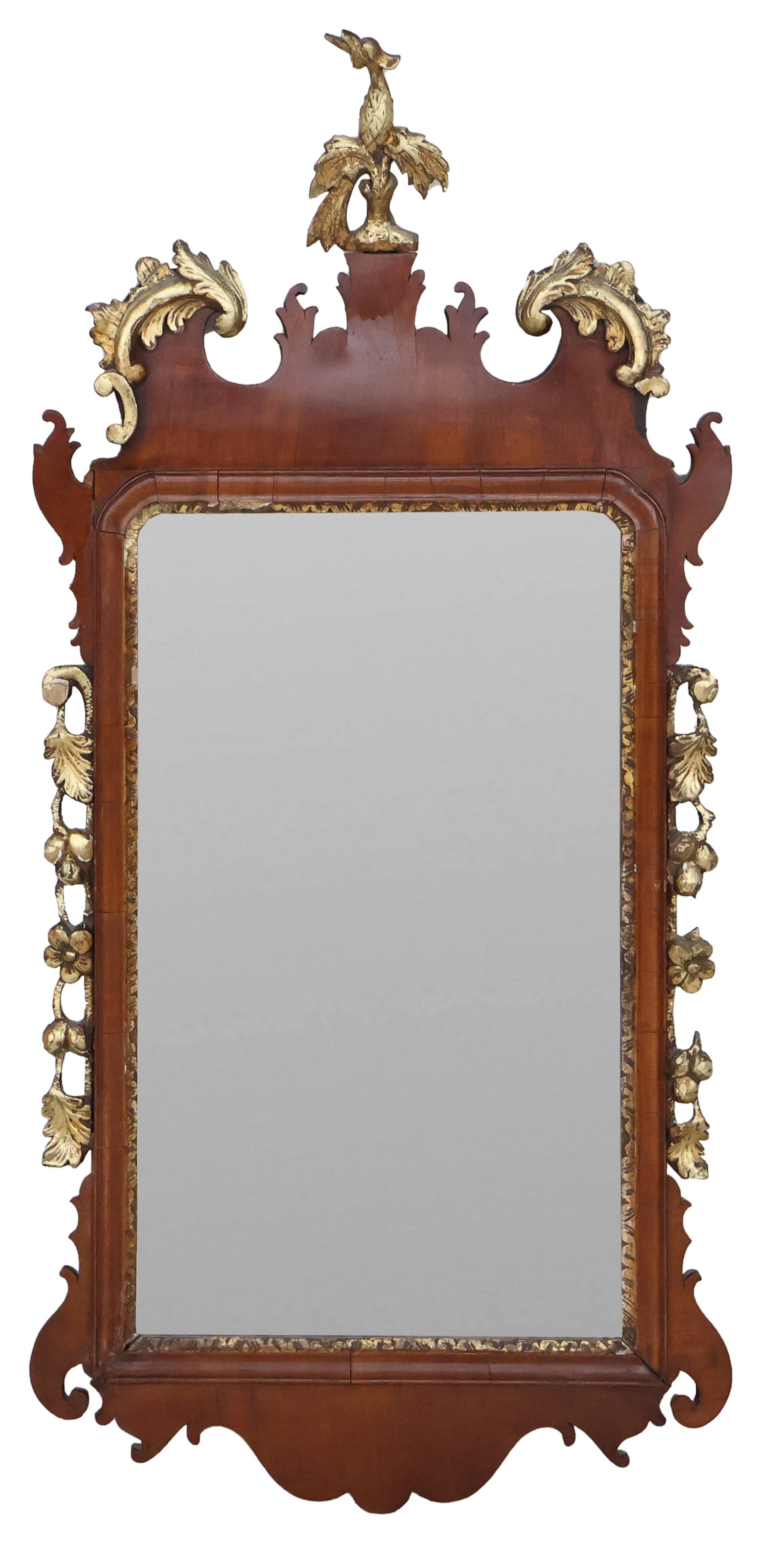 Chippendale Parcel-Gilt Mahogany Mirror