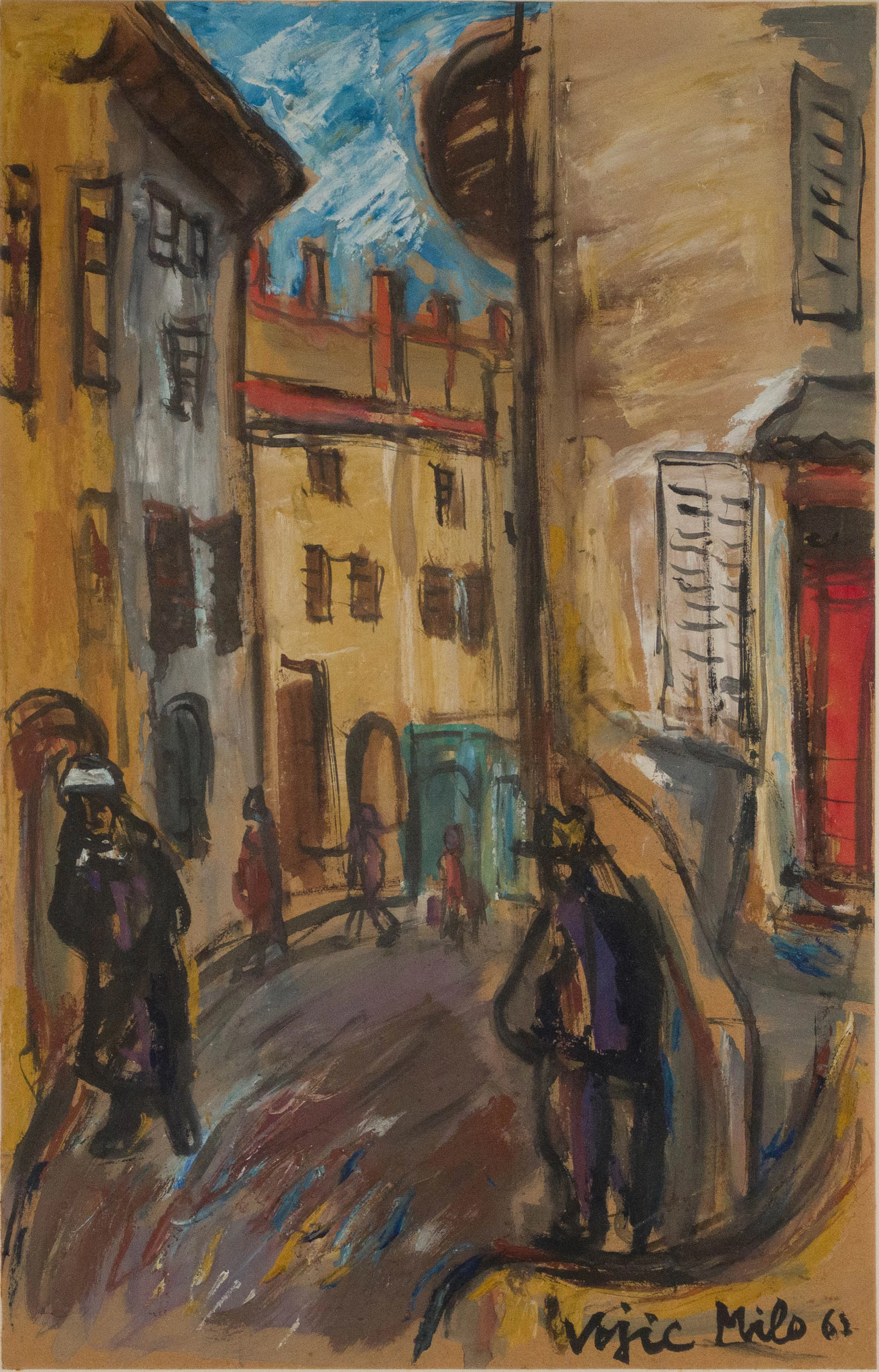 Vojic Milo, 1923-2004, Street Scene, Watercolor on Paper