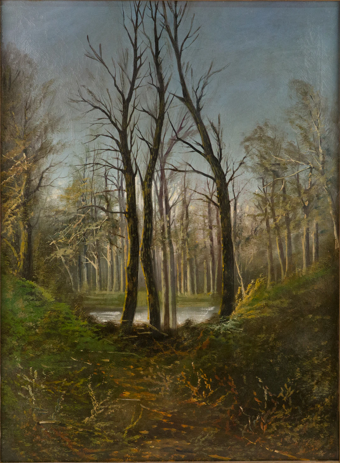 Attrib. to David Clark, Late Autumnal Forest Scene, Oil on Canvas