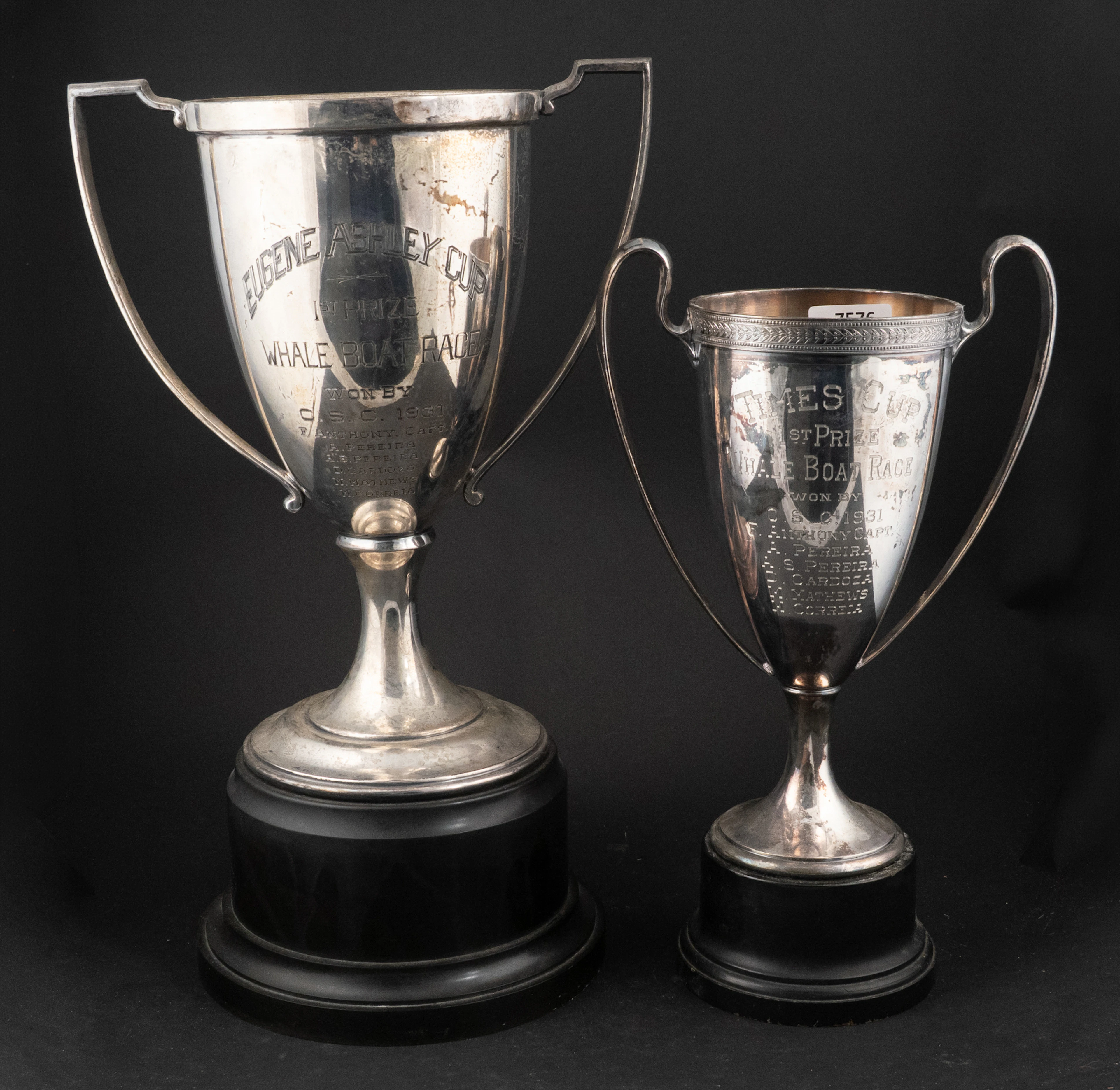 Two Vintage 1931 Whale Boat Race Trophies