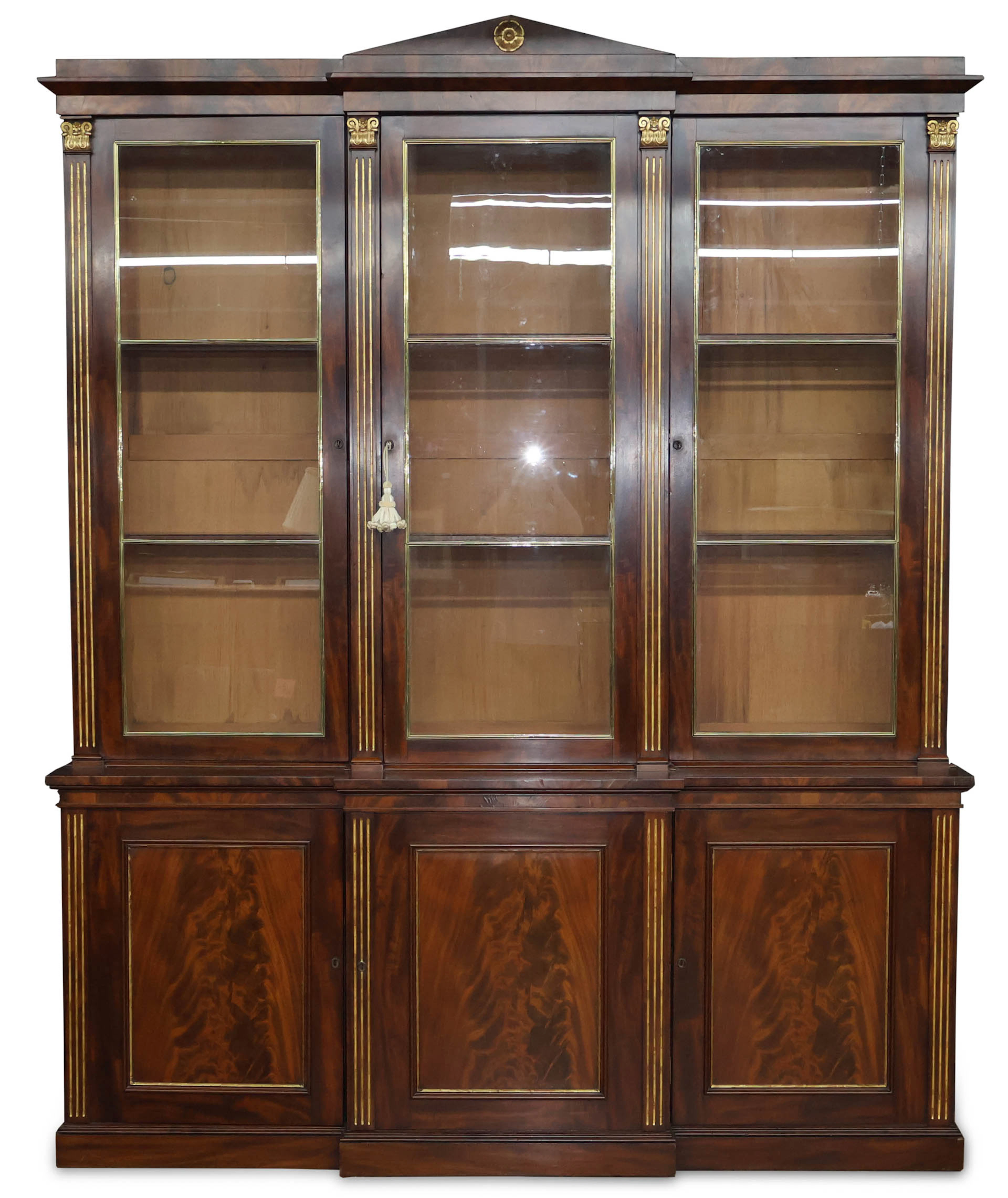 George IV Parcel-Gilt Mahogany Library Bookcase