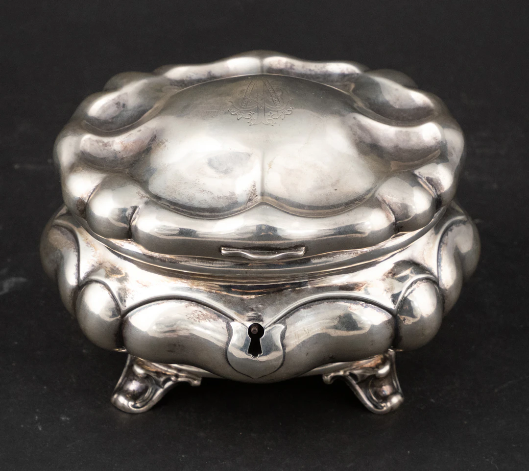 Vintage Footed and Hinged Silver Box