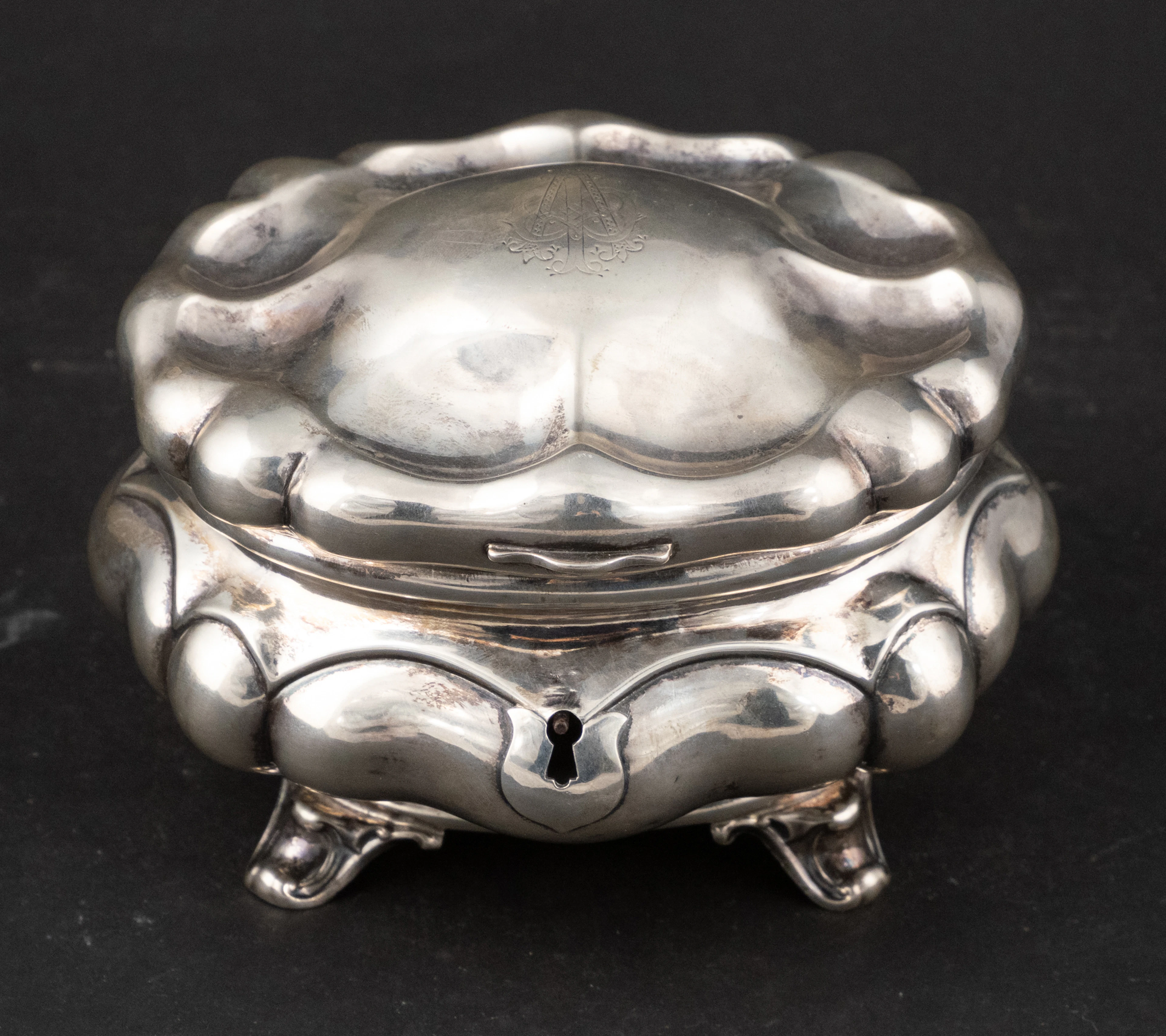 Vintage Footed and Hinged Silver Box