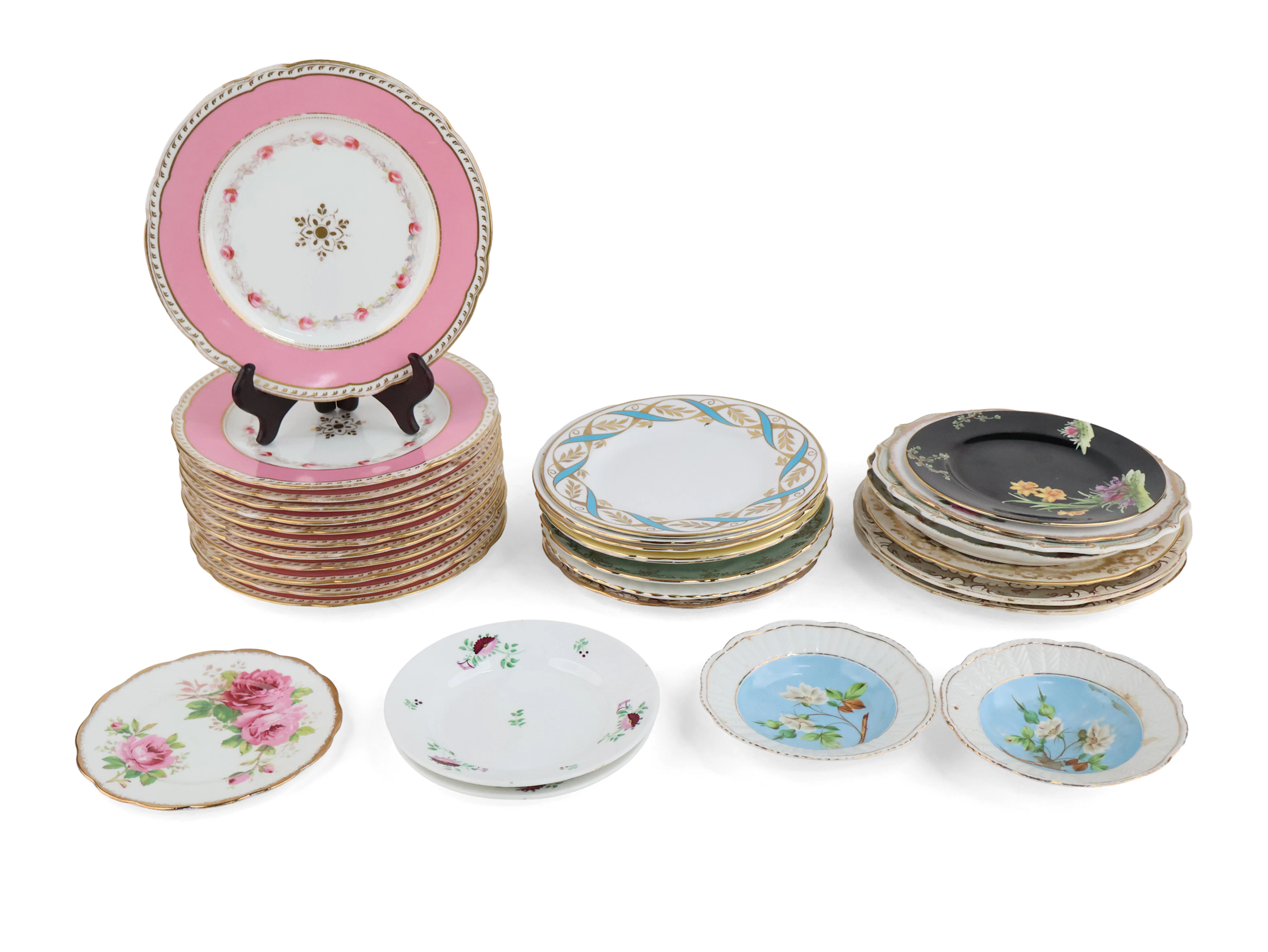 Group of Assorted Floral Decorated Plates