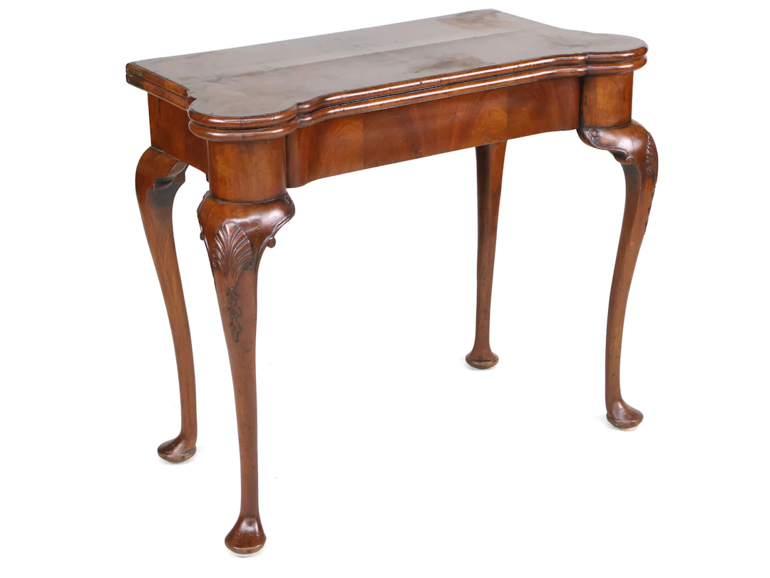 Queen Anne Walnut Concertina Action Games Table