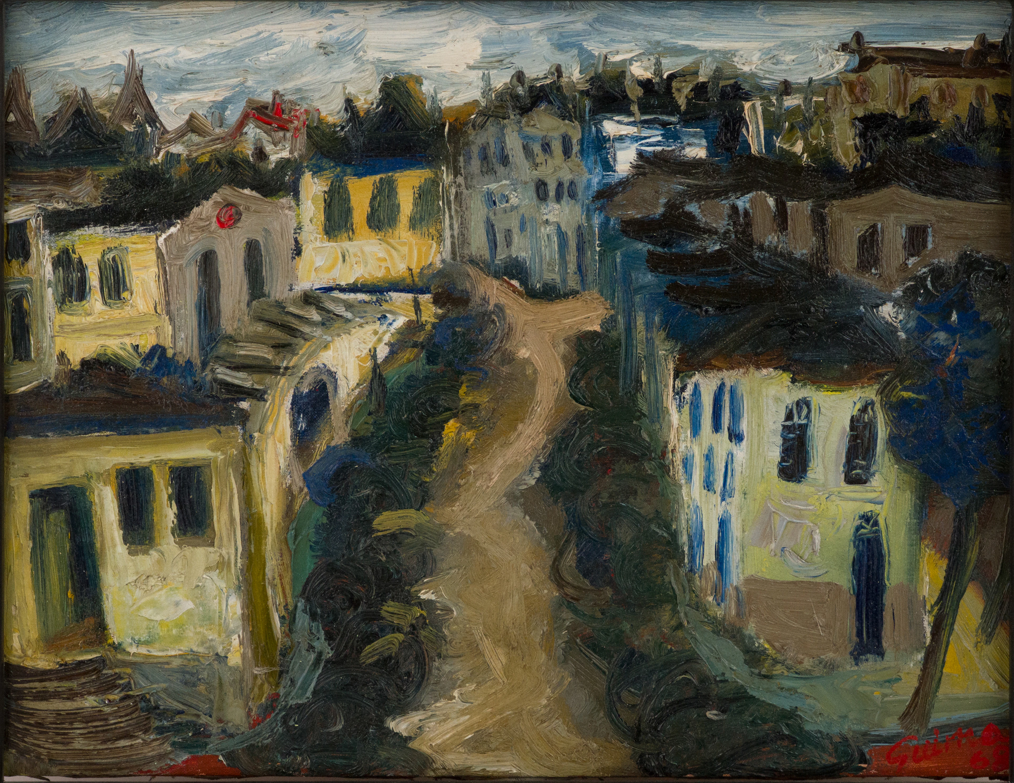 Luis de Sousa Guimaraes Guima, Rua Principal, Oil on Canvas
