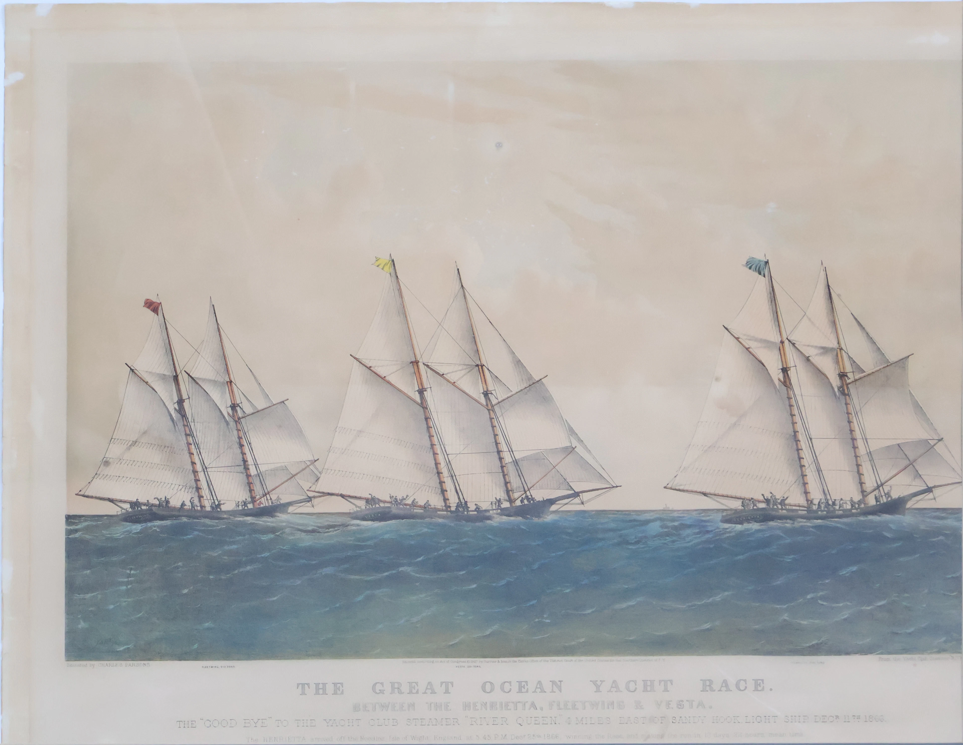 Currier & Ives, The Great Ocean Yacht Race, Lithograph