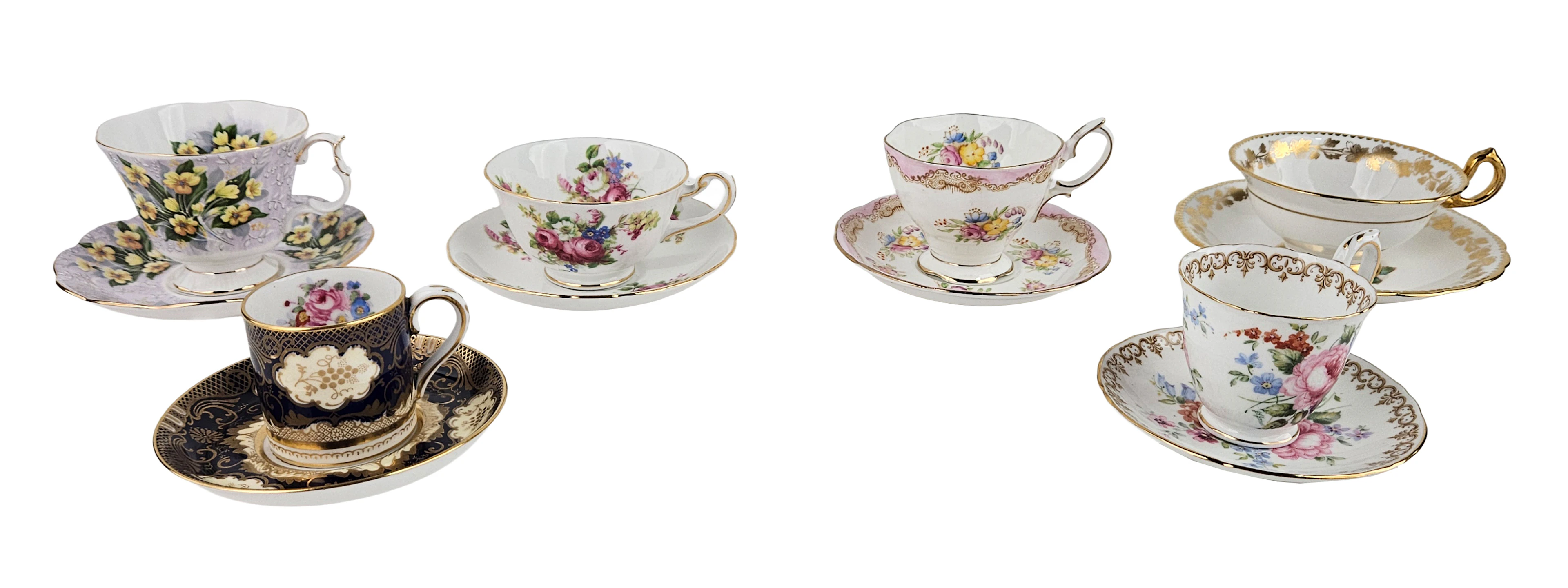 Twenty-Seven English Porcelain Teacups and Saucers