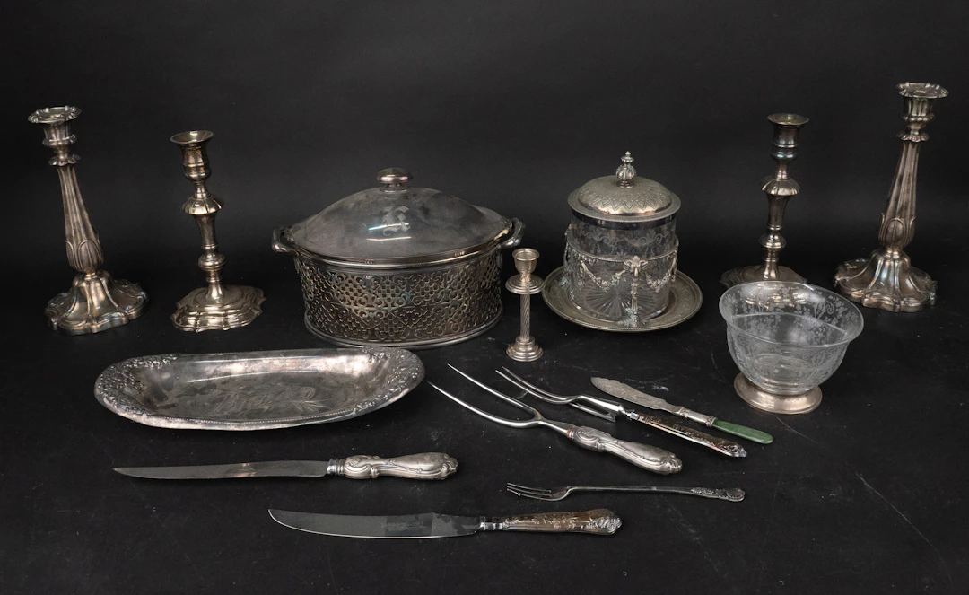 English Sterling Silver Handled Meat Carving Set