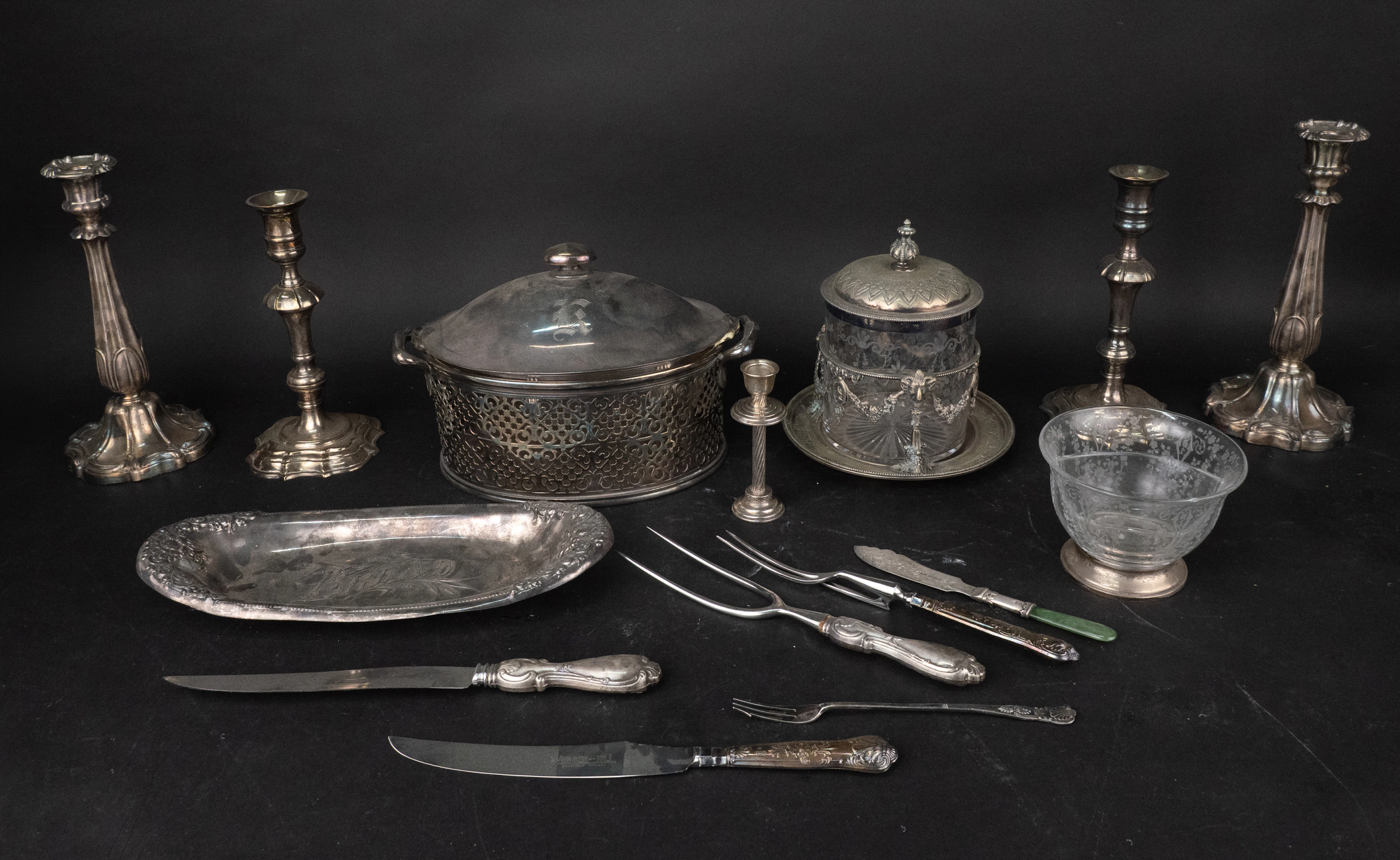 English Sterling Silver Handled Meat Carving Set