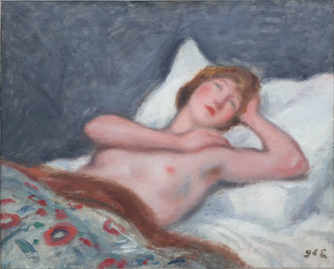 Georges d' Espagnat, 1870-1950, Jeune fille nu allongé, Oil on Canvas