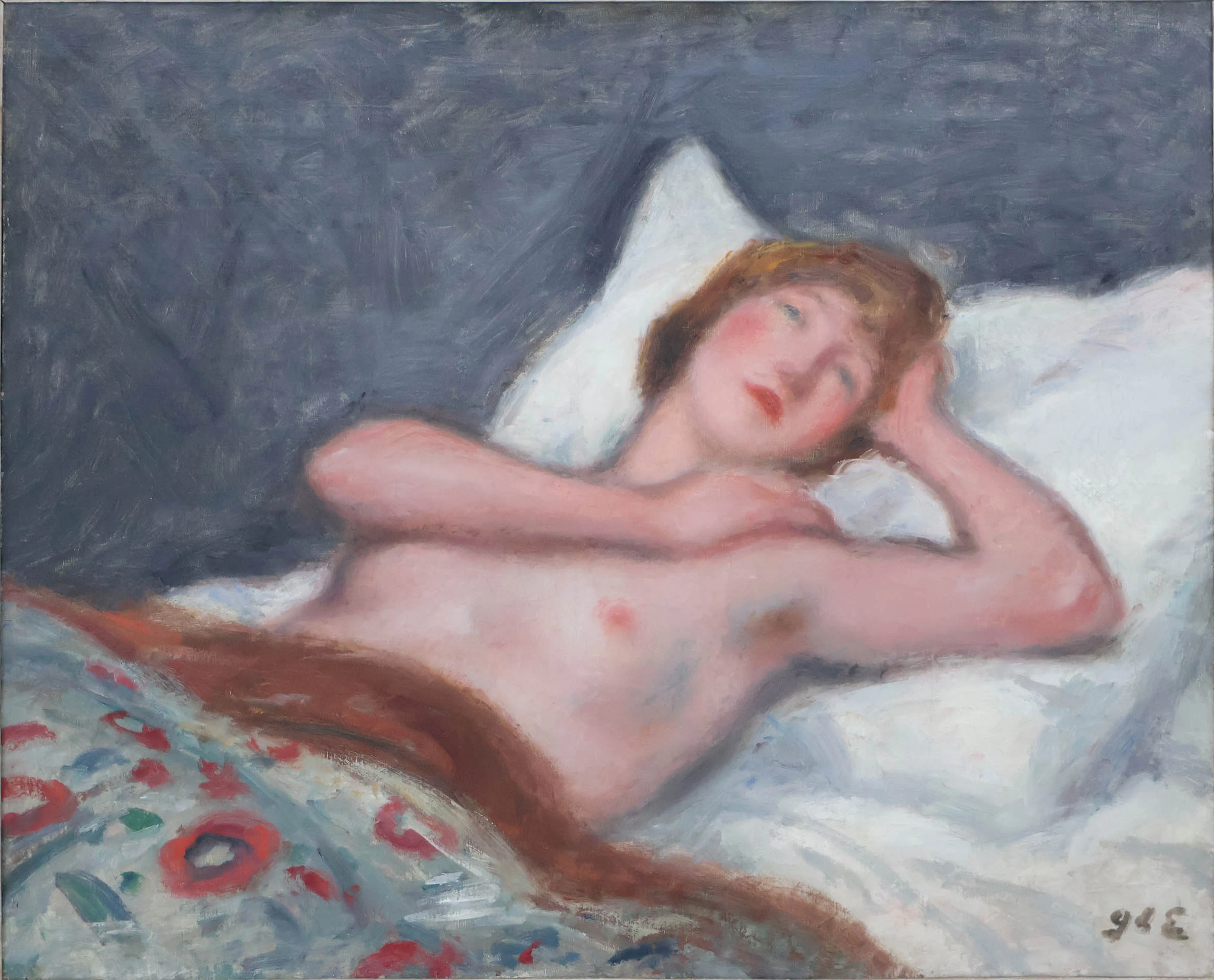 Georges d' Espagnat, 1870-1950, Jeune fille nu allongé, Oil on Canvas