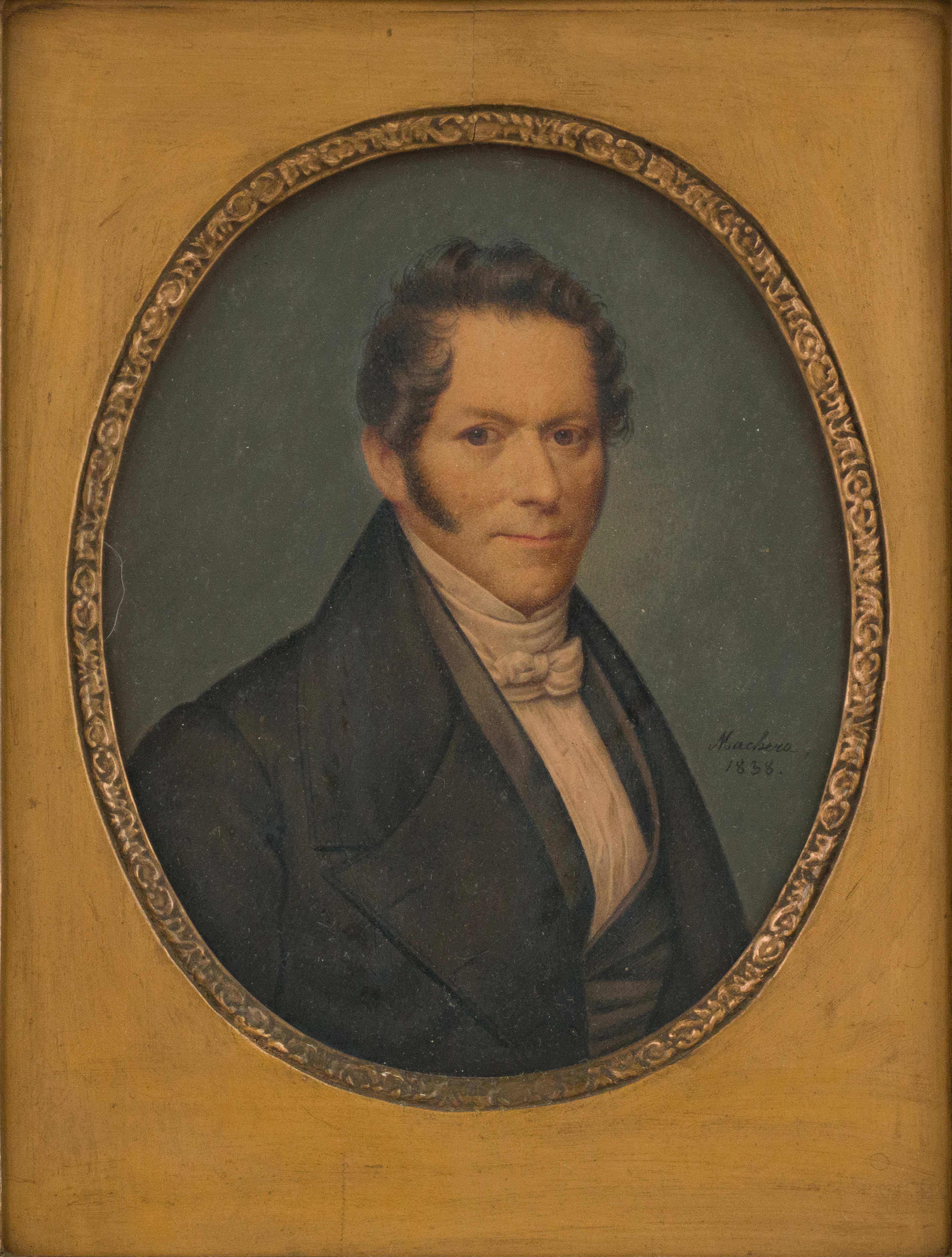 Ferdinand Machera, 1776-1843, Portrait of a Gentleman, Mixed Media on Paper