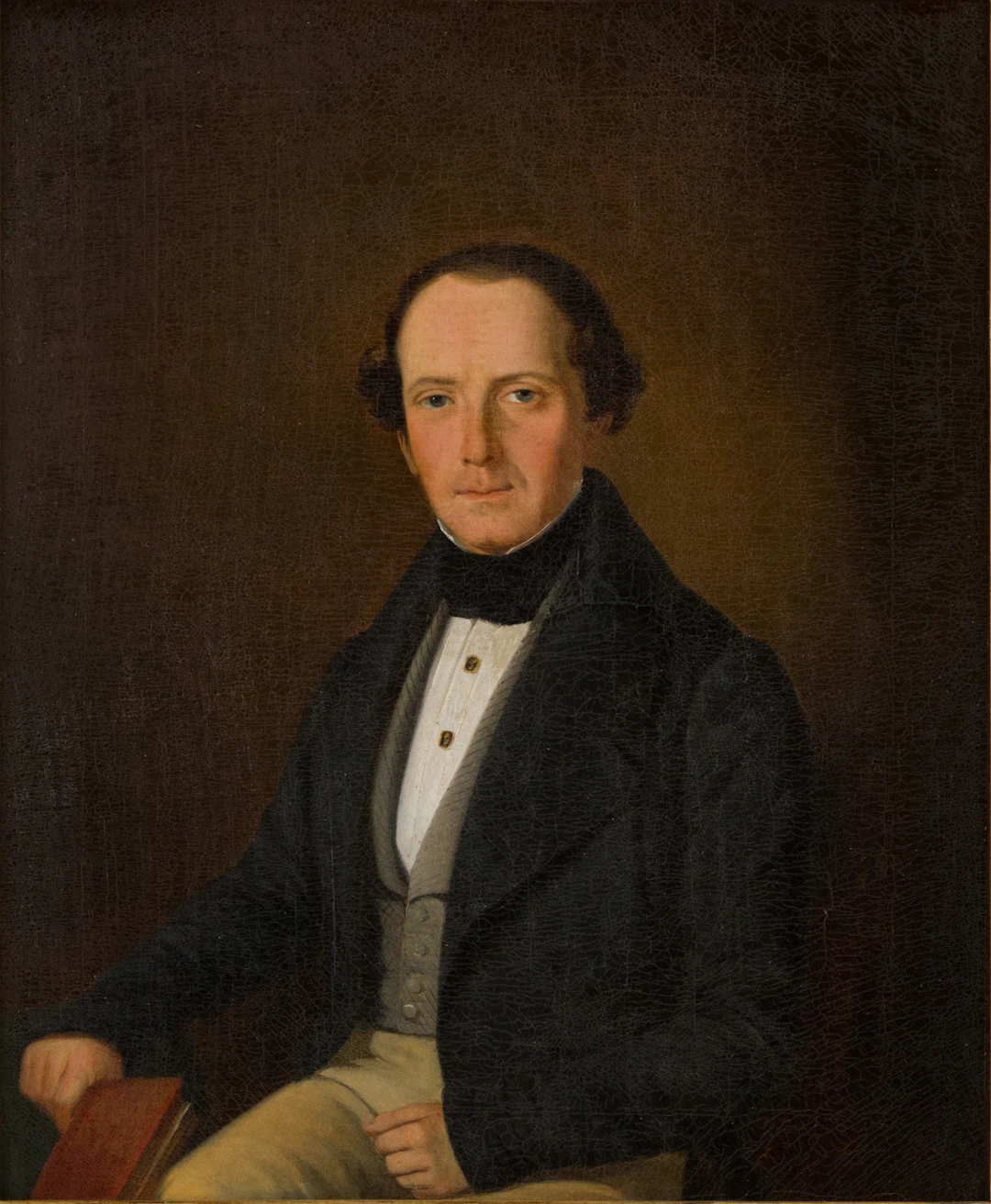 Portrait of Gentleman with Book, Oil on Canvas