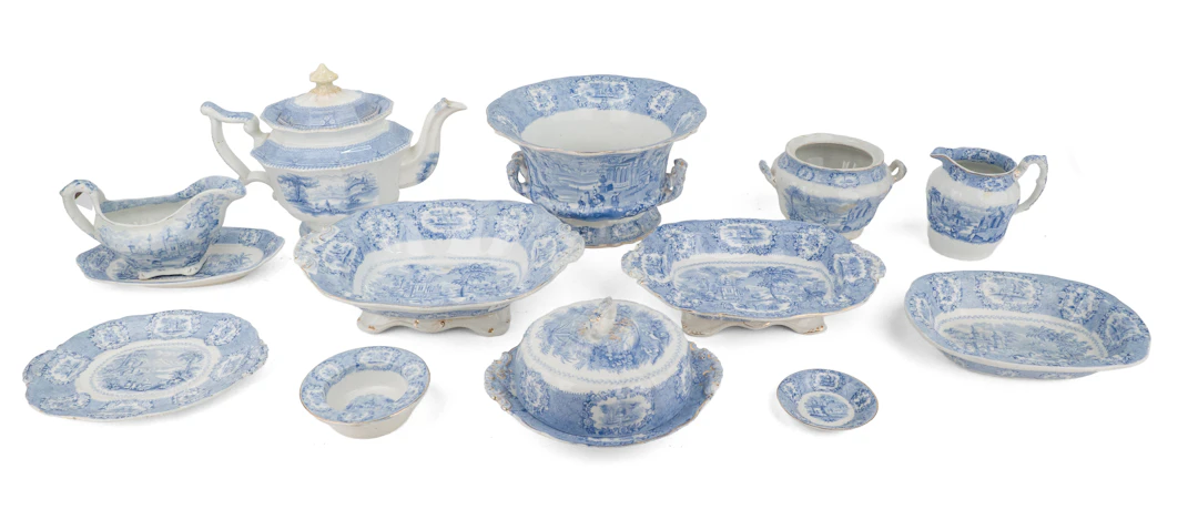 Group of Ridgeways "Oriental" Pattern Serving Pieces