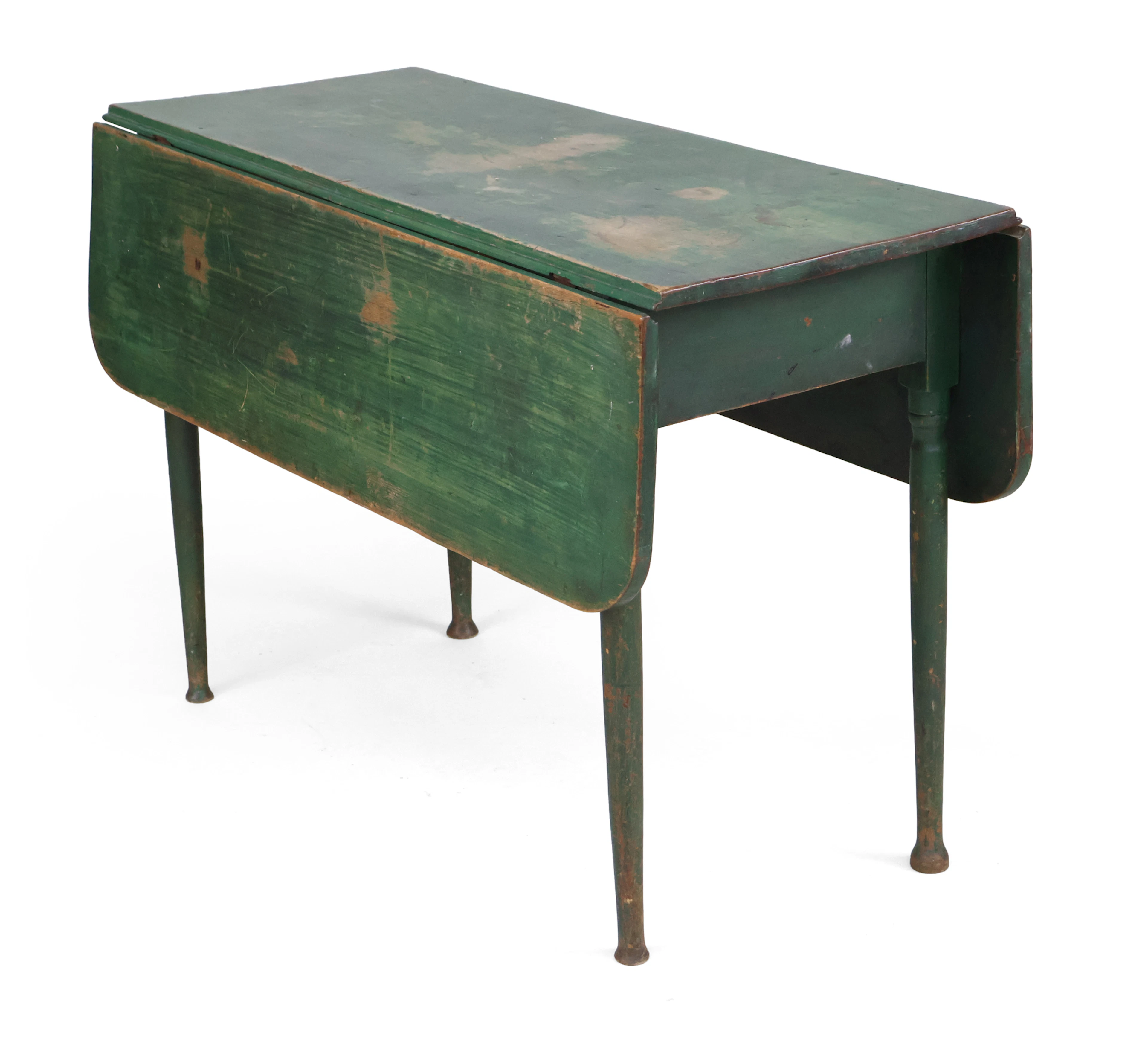 Federal Green Painted Birch and Maple Drop Leaf Table