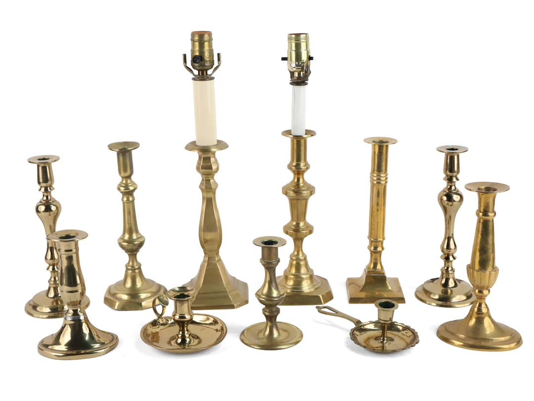 Group of Assorted Brass Candlesticks