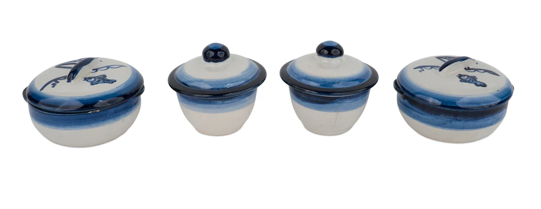 M.A. Hadley Kentucky Pottery Covered Cups and Bowls