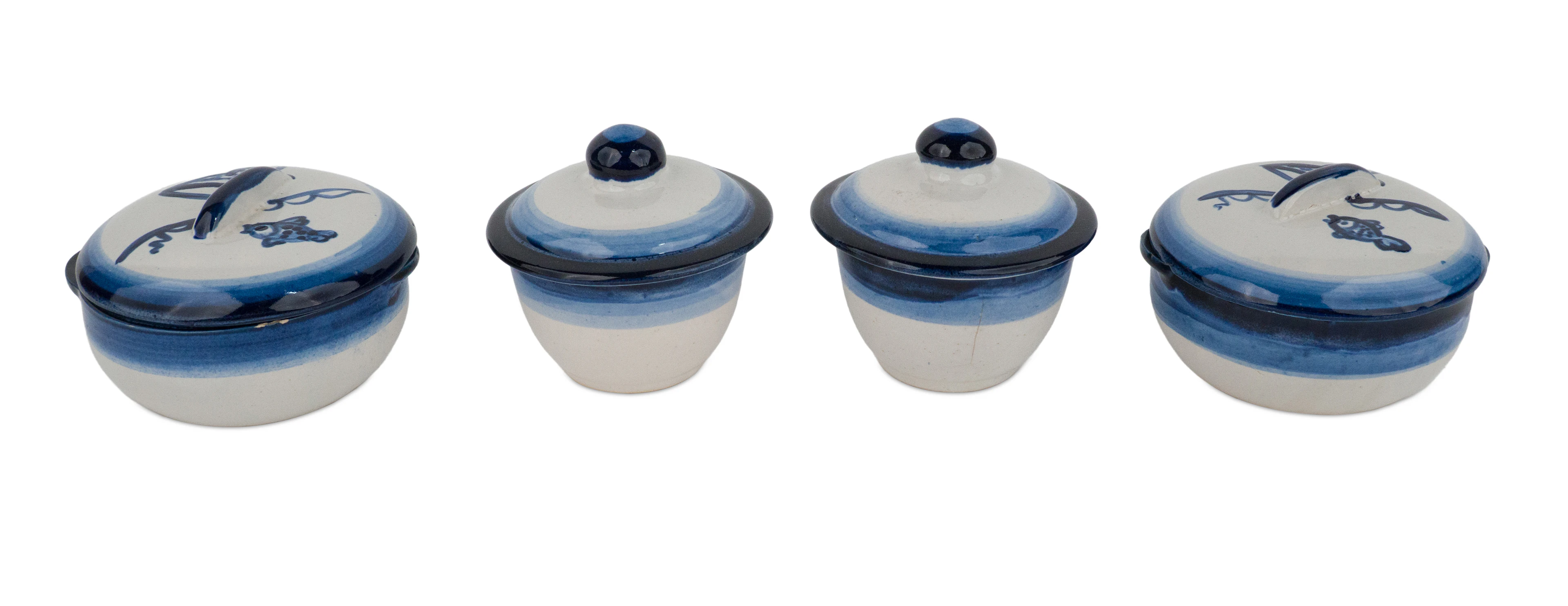 M.A. Hadley Kentucky Pottery Covered Cups and Bowls