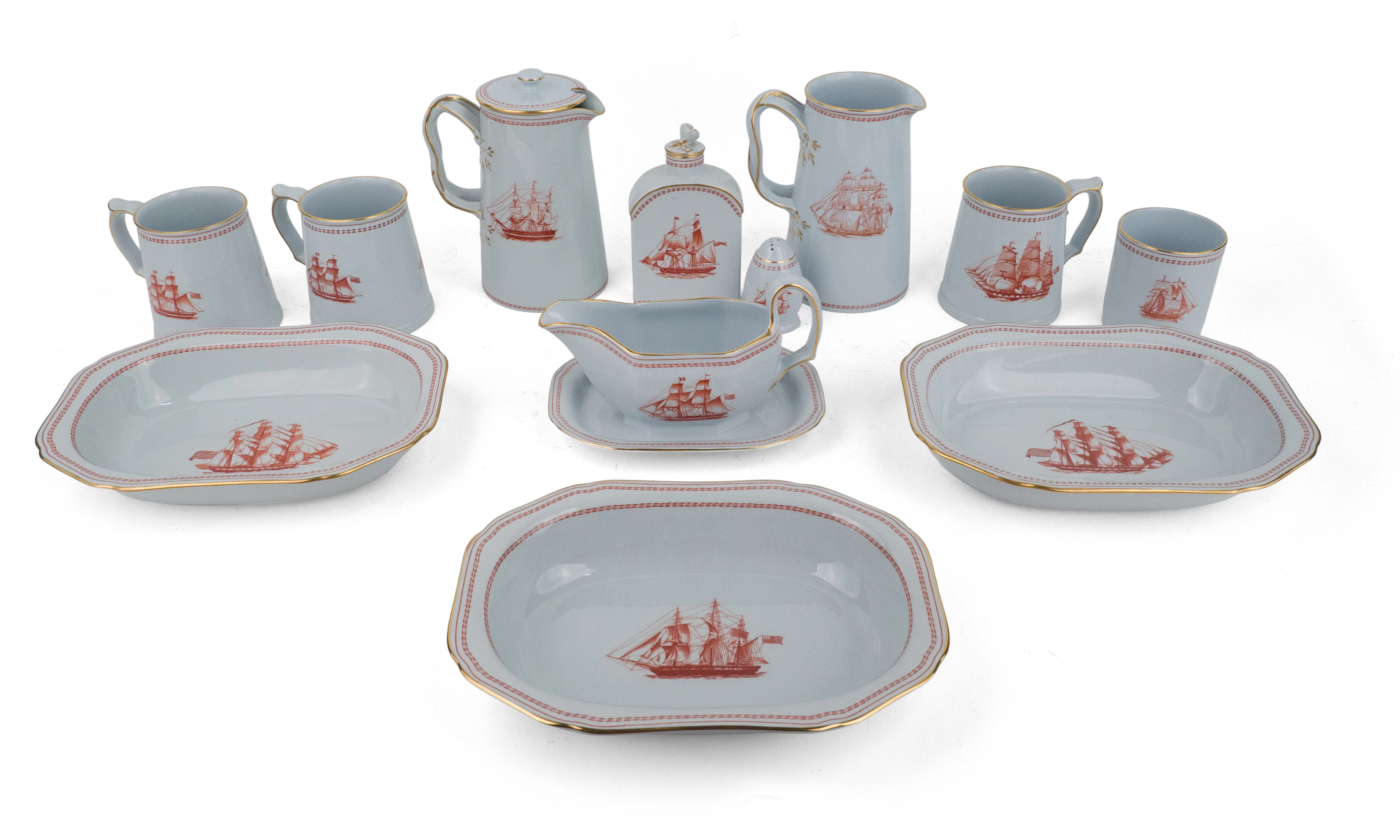 Twelve Spode Trade Winds Serving Pieces