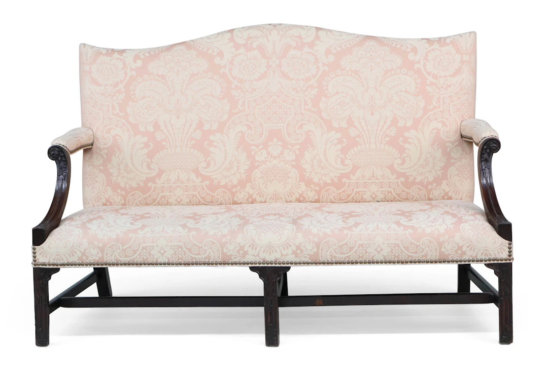 George III Carved Mahogany Settee, English
