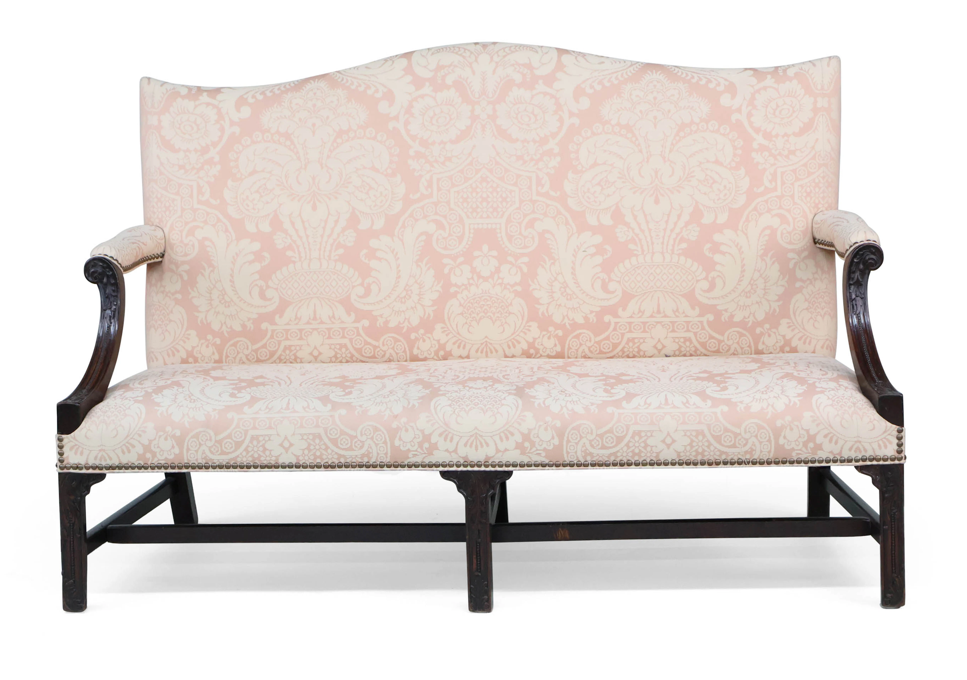 George III Carved Mahogany Settee, English