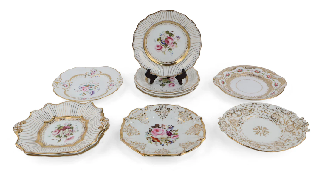 Ten Floral Decorated Porcelain Plates