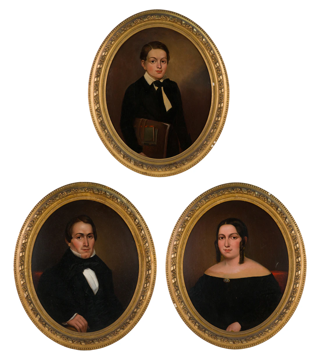 Three Portraits of a Family, Oil on Canvas