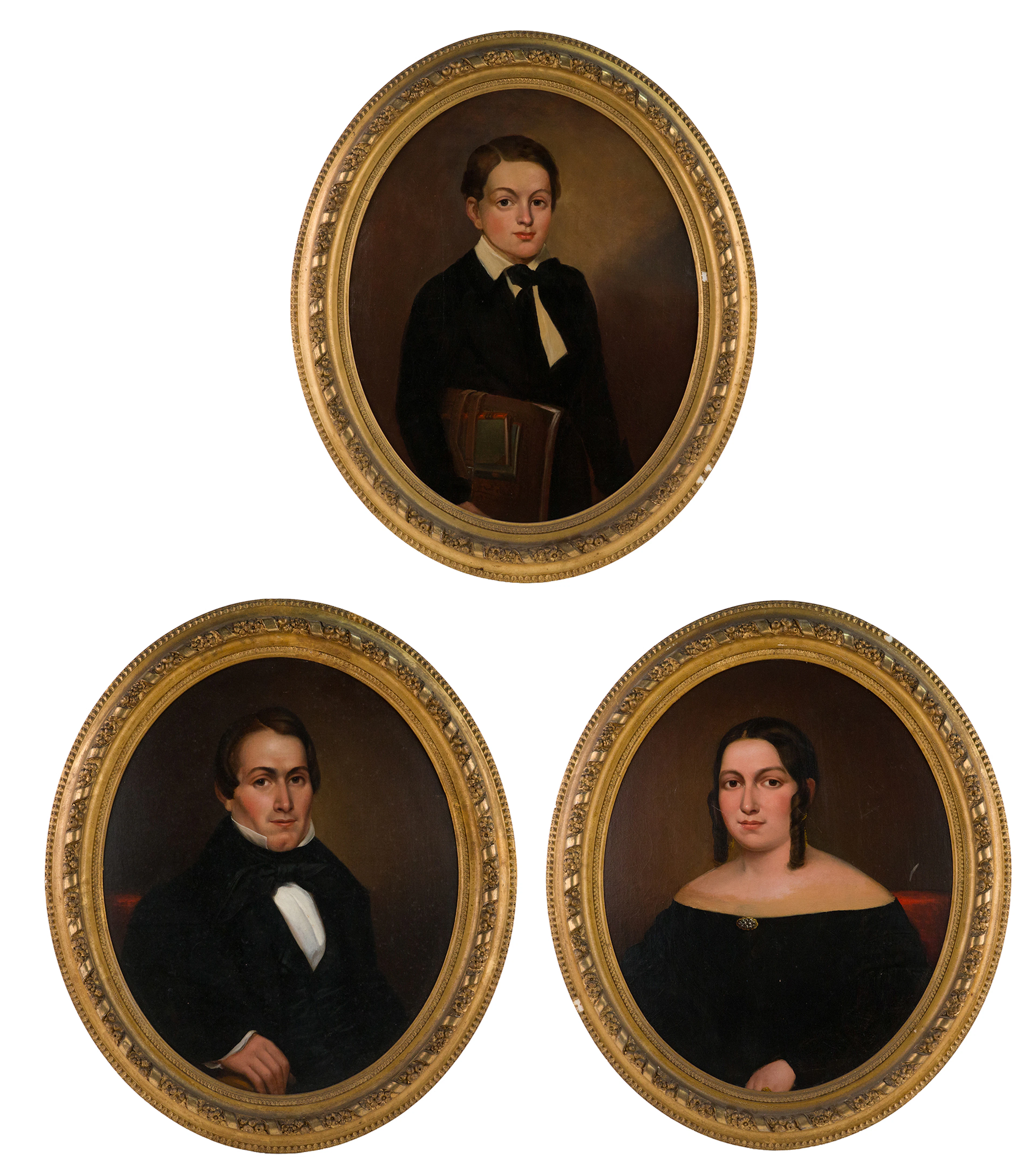 Three Portraits of a Family, Oil on Canvas