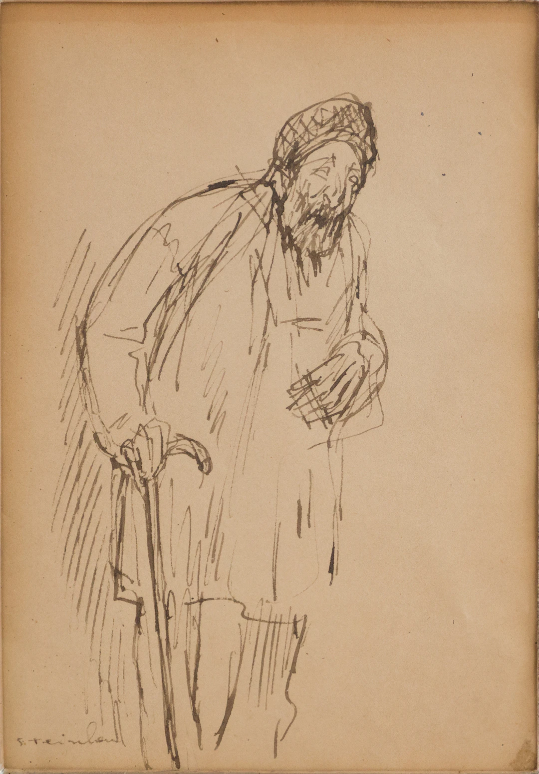 Theophile Alexandre Steinlen, Swiss/French 1859-1923, An Old Man/Begger