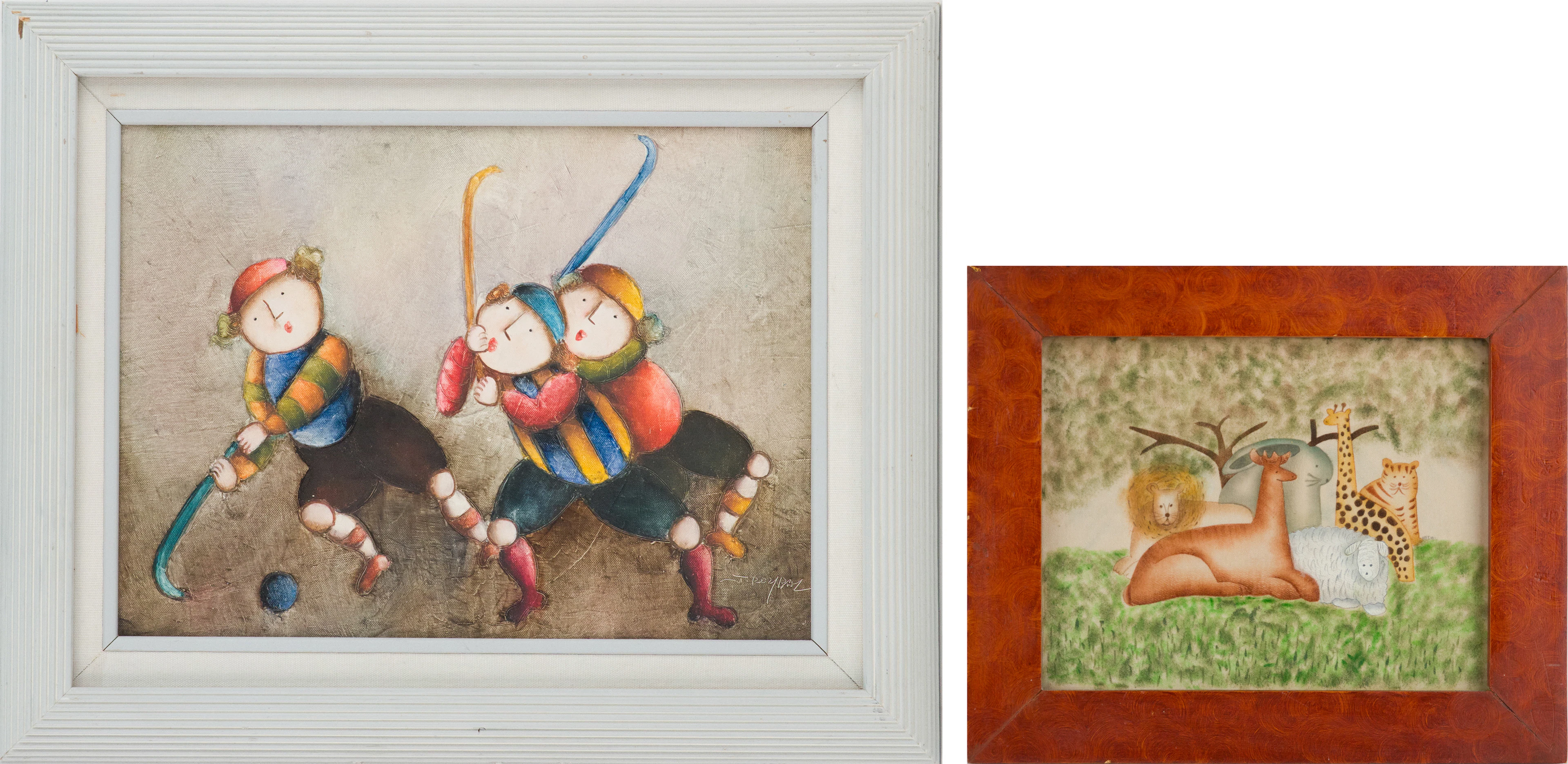 Joyce Roybal, 1955-, Field Hockey, Oil on Canvas