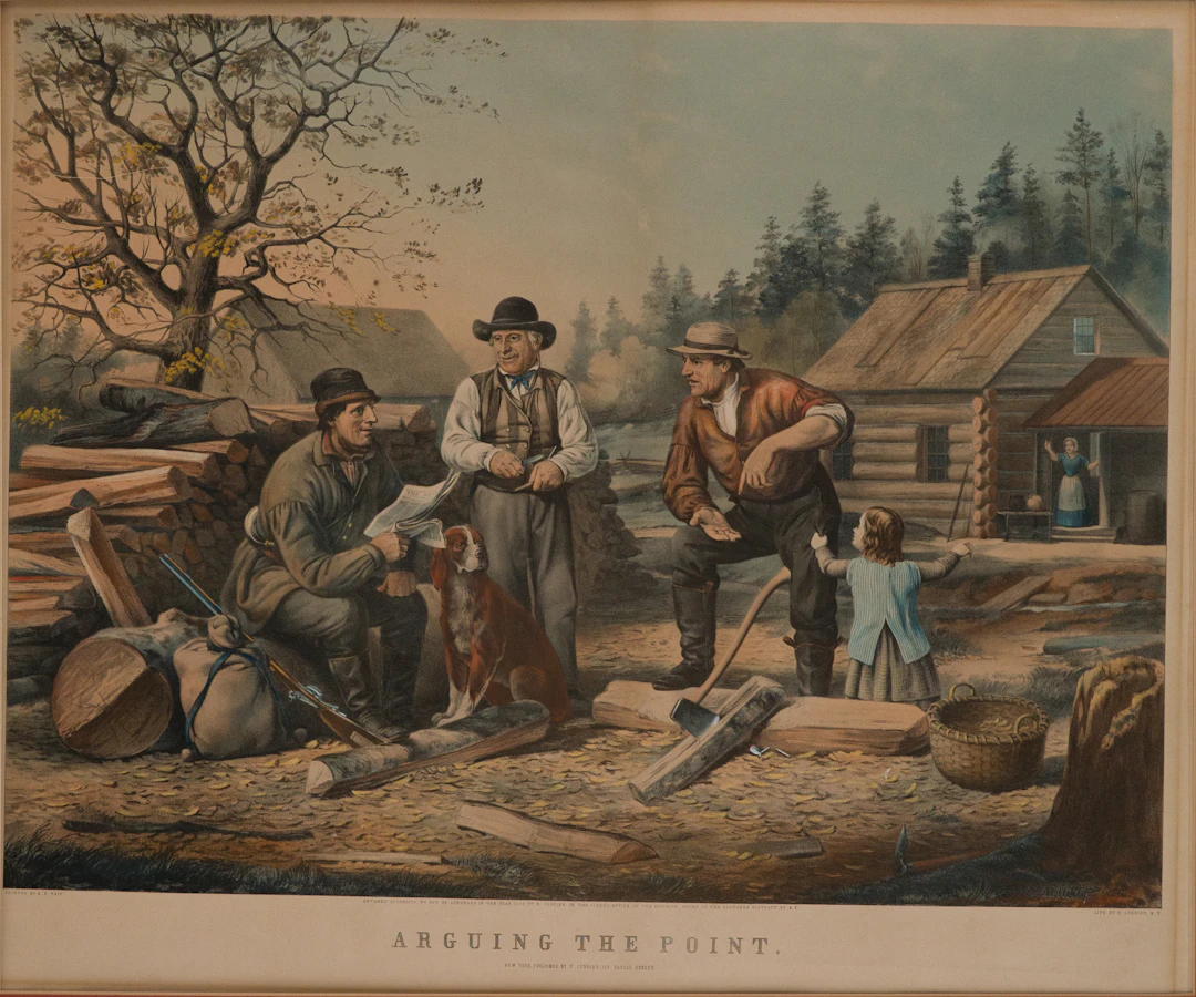 Currier & Ives, Arguing the Point, Lithograph