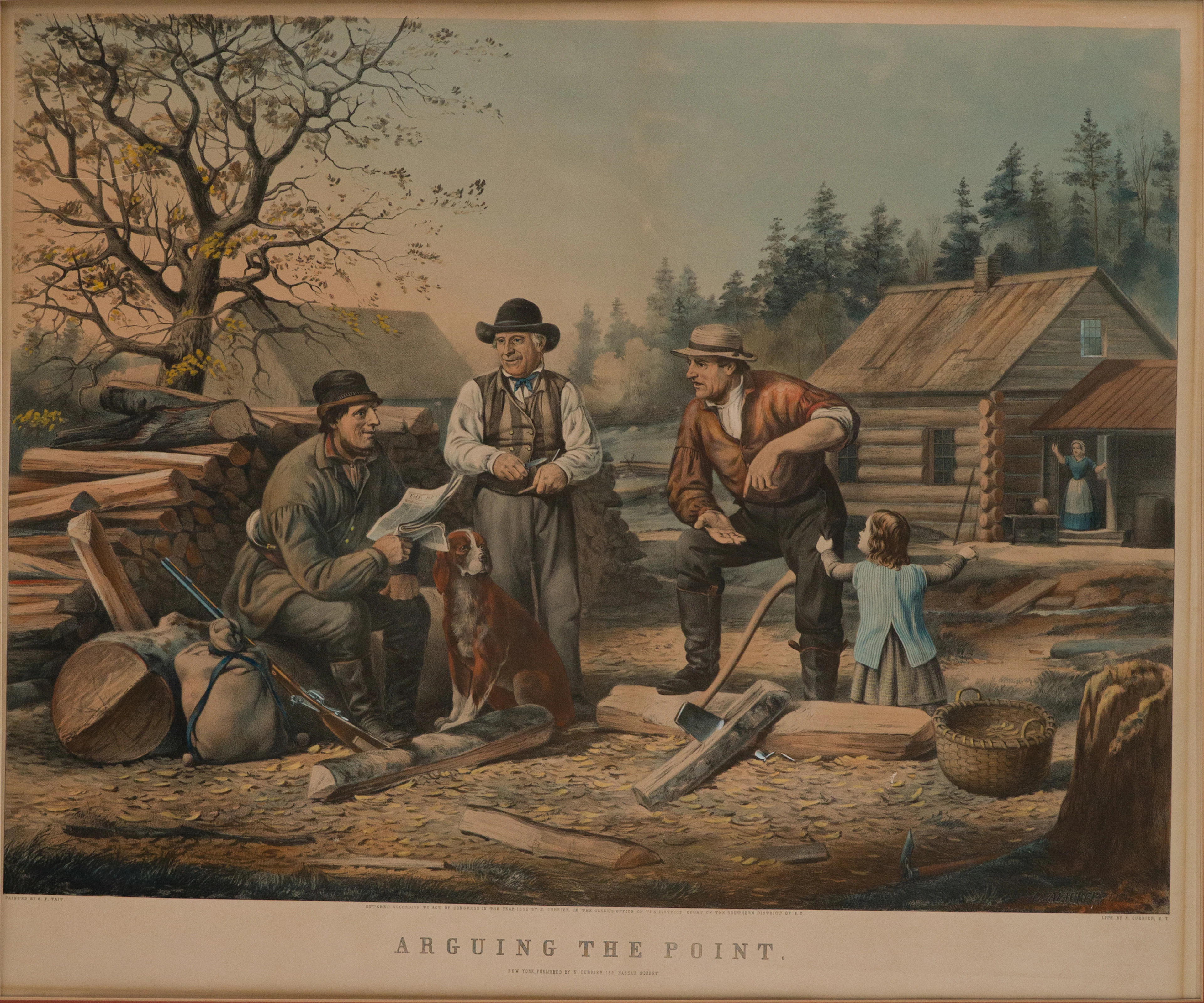 Currier & Ives, Arguing the Point, Lithograph