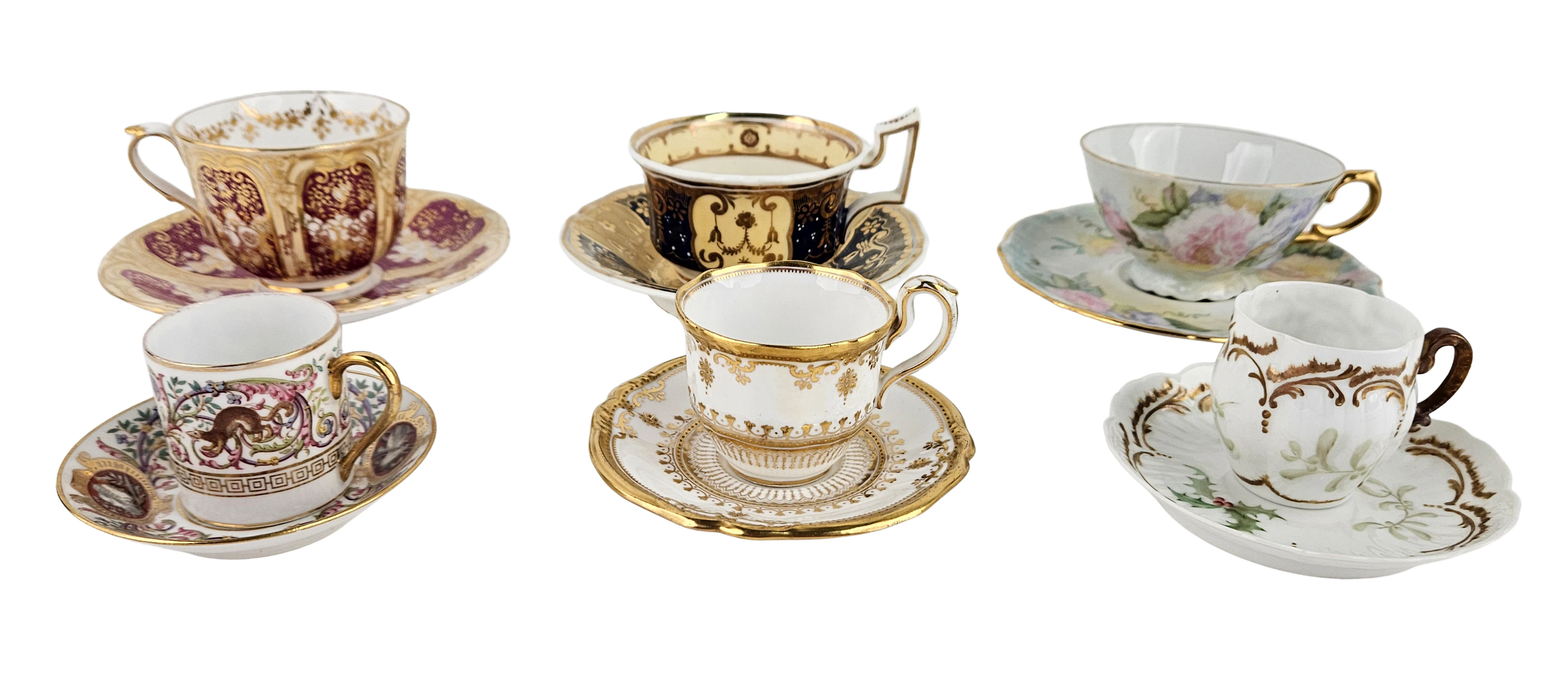 Twenty Continental Porcelain Teacups and Saucers