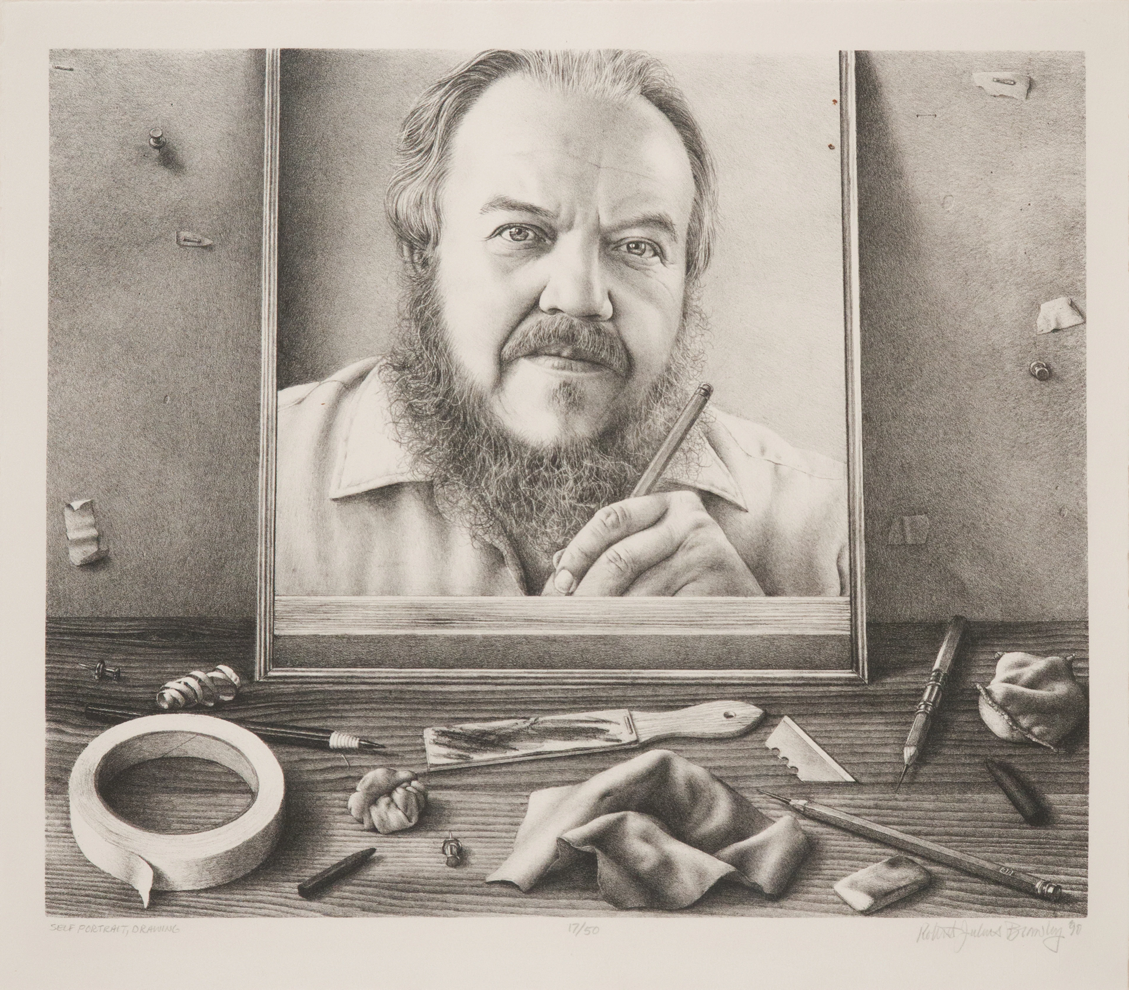 Robert Julius Brawley, 1937, Self-Portrait, Drawing, Lithograph