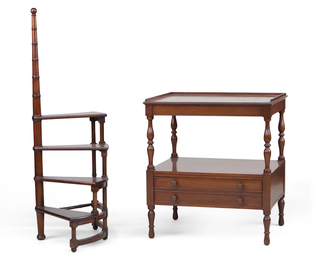 Set of Regency Style Mahogany Library Steps