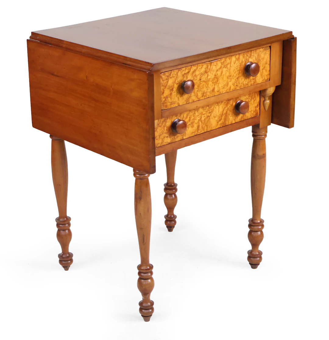 Sheraton Maple and Cherrywood Drop Leaf Side Table