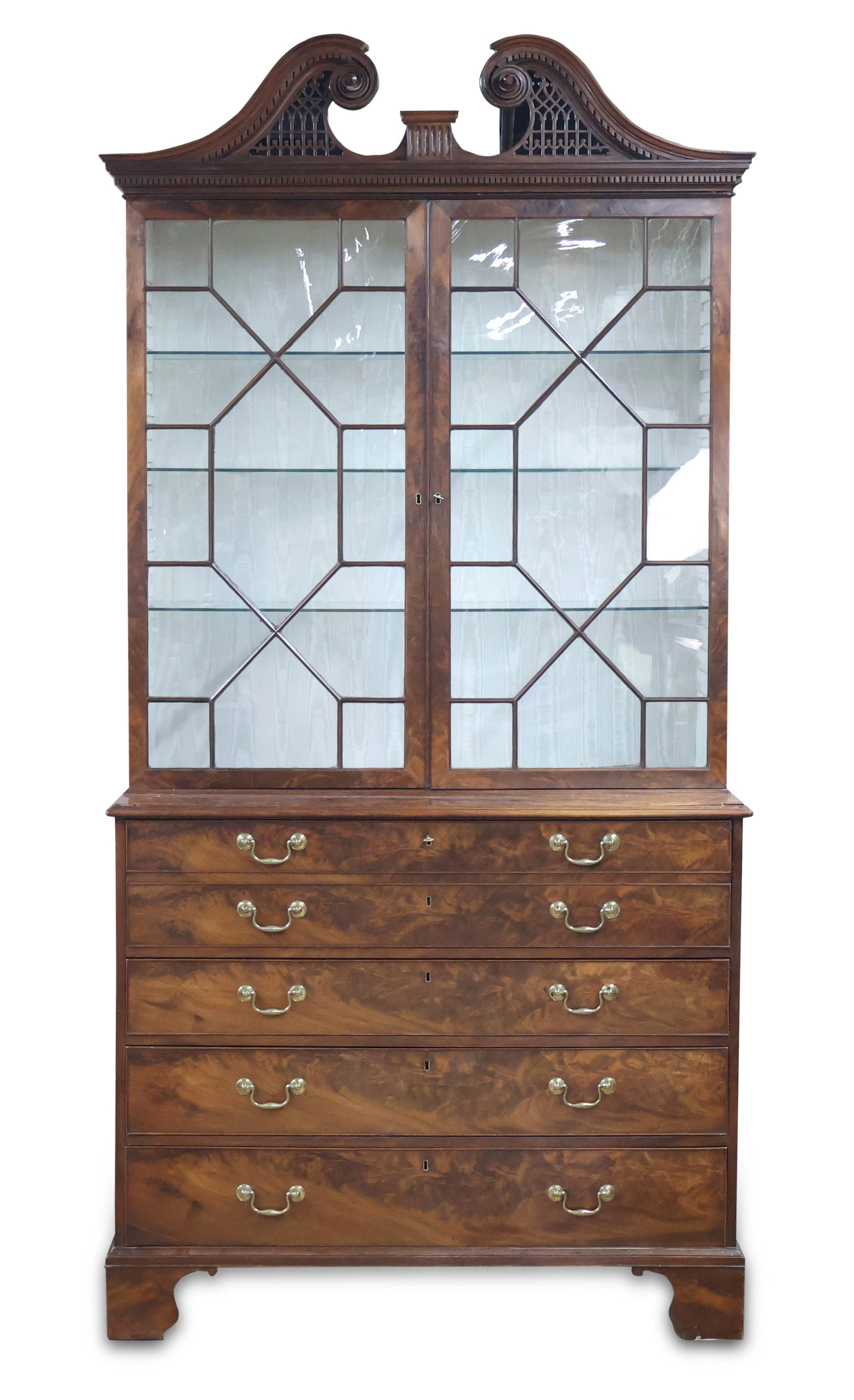 George III Mahogany Secretary Bookcase