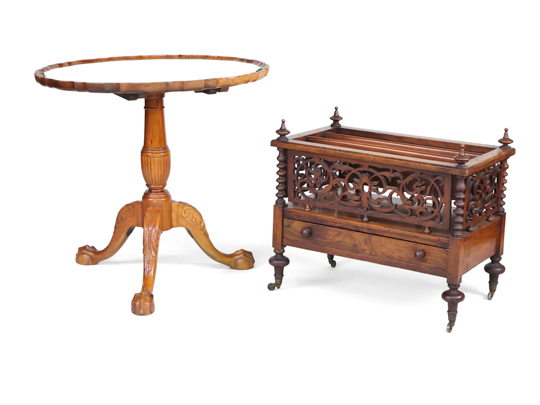 Victorian Carved Walnut Canterbury
