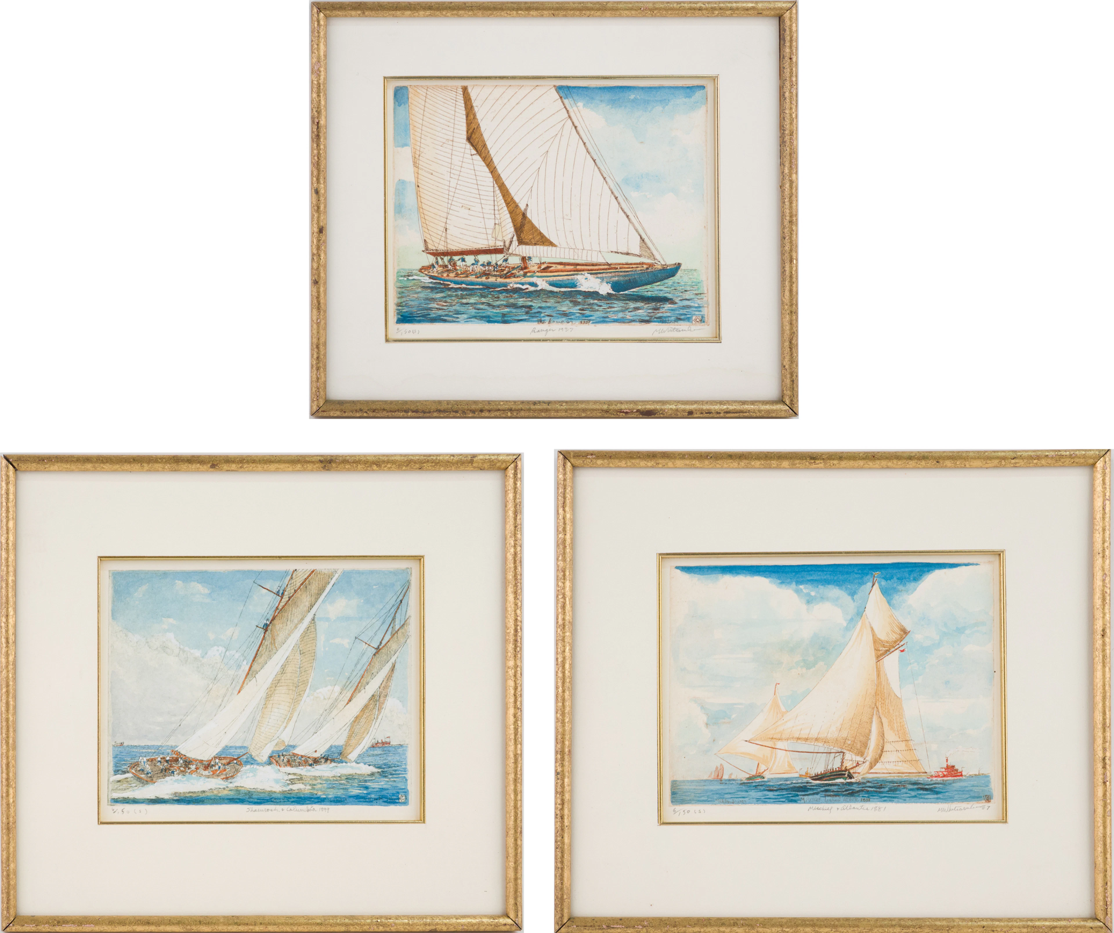 M. Whitecomb, Three Nautical, Etchings