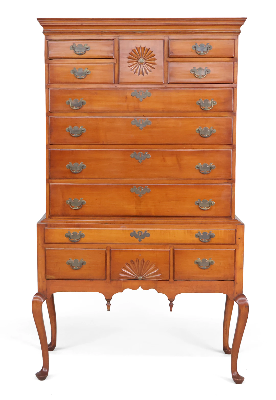 Queen Anne Figured Cherrywood Highboy