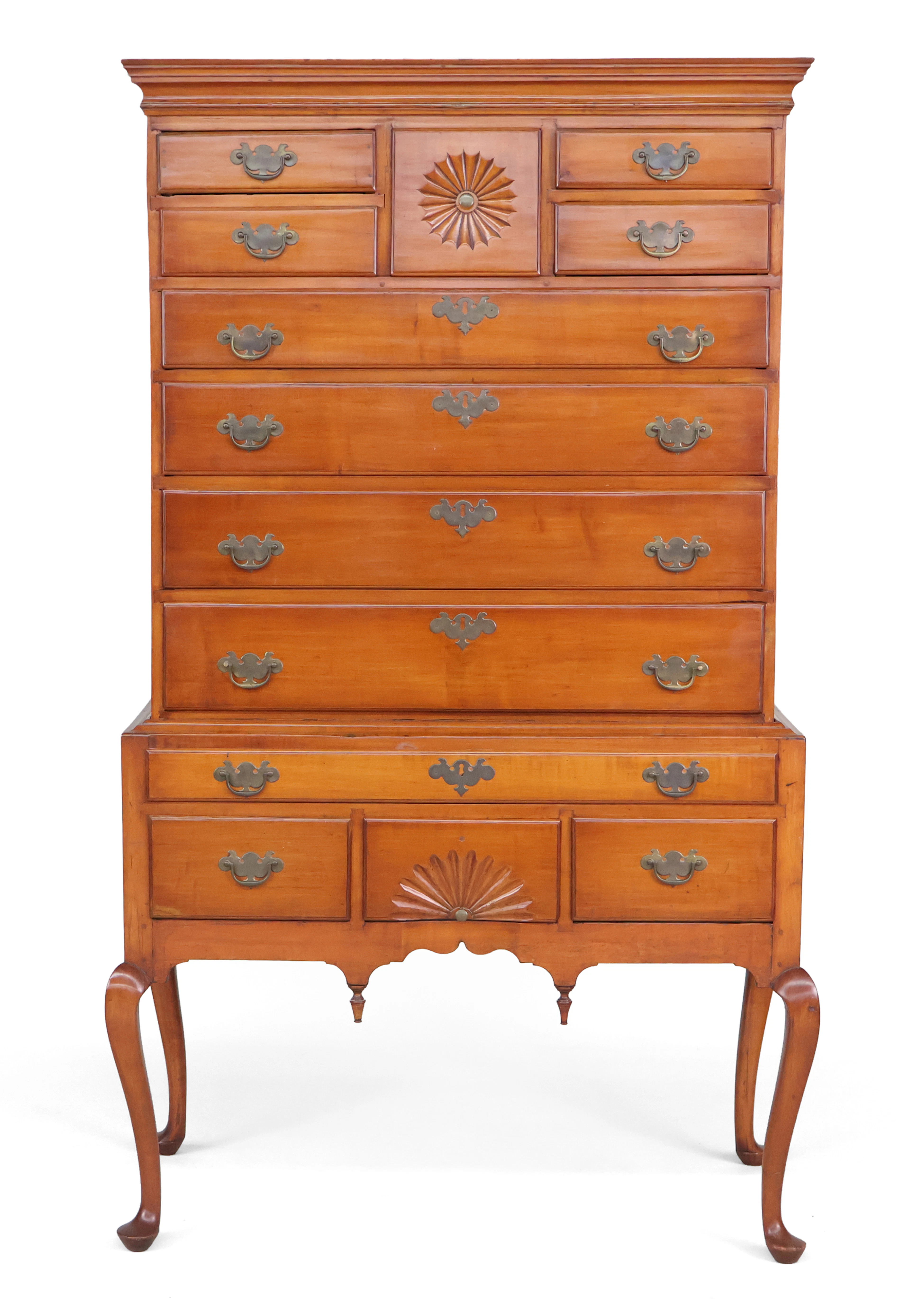 Queen Anne Figured Cherrywood Highboy