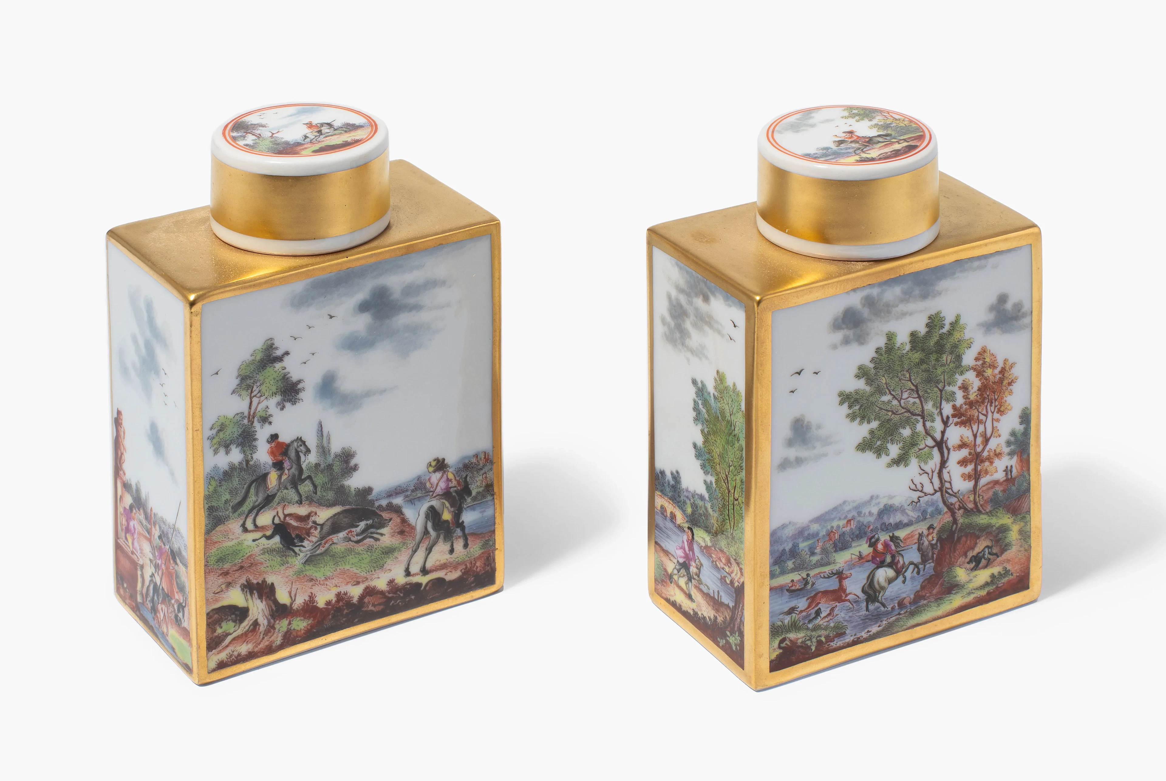 Meissen, 2 Teedosen