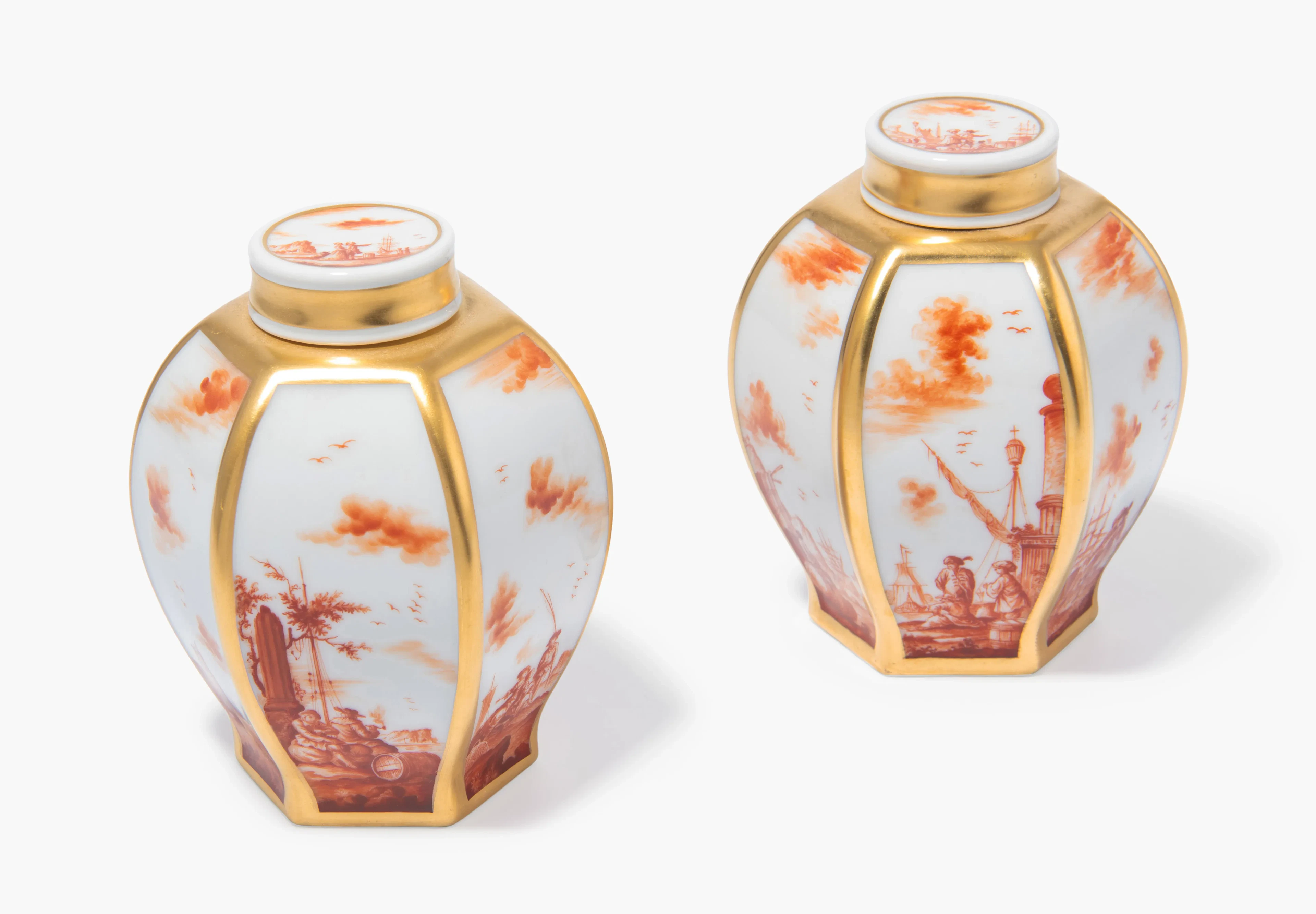 Meissen, 2 Teedosen