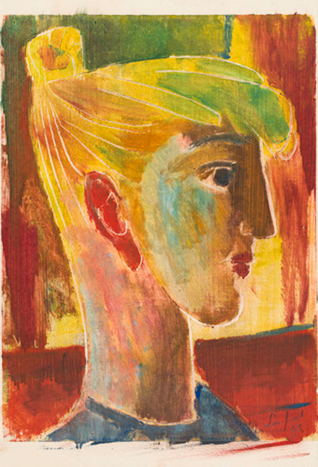 521 Wilhelm Lachnit, Mädchen mit hochgestecktem Haar. 1953.