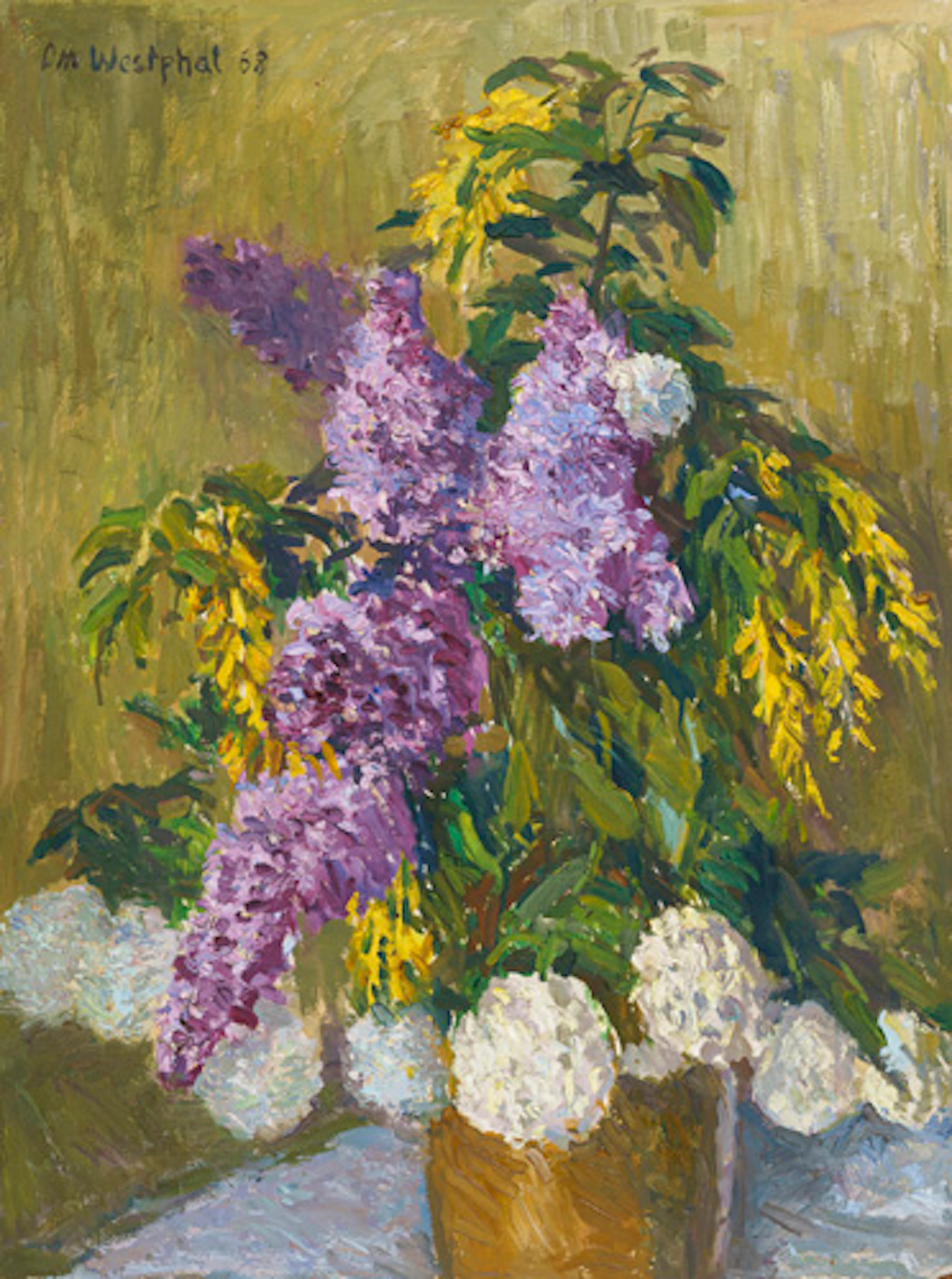 210 Otto Westphal "Flieder und Goldregen". 1968.